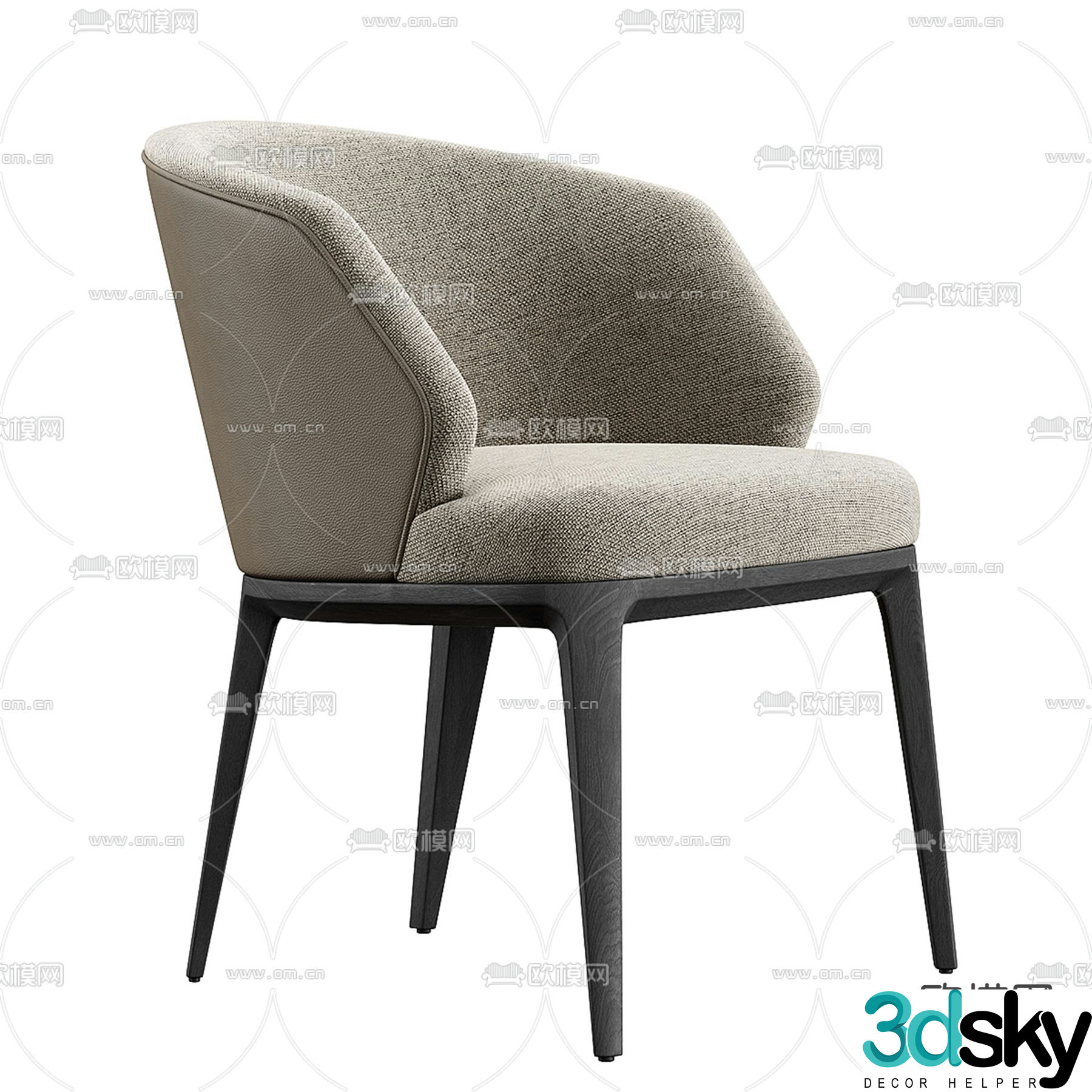 Konyshev chair dining chair 3d model