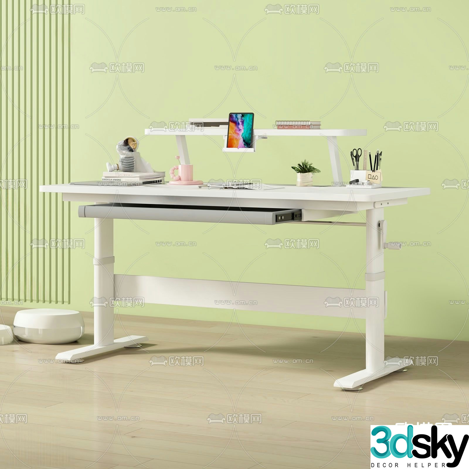 Children’s study desk writing desk 3d model