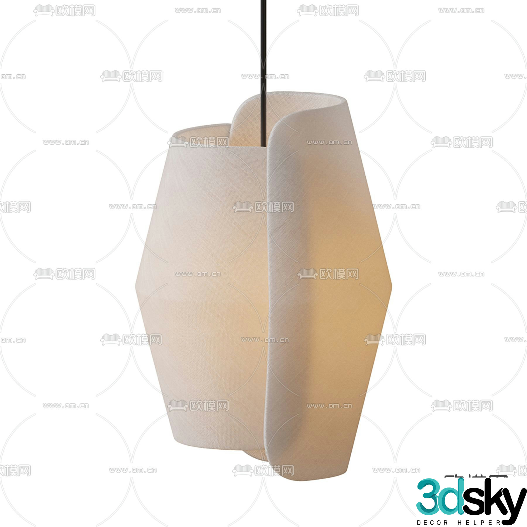 Wabi-sabi style plastic lamp creative chandelier 3d model