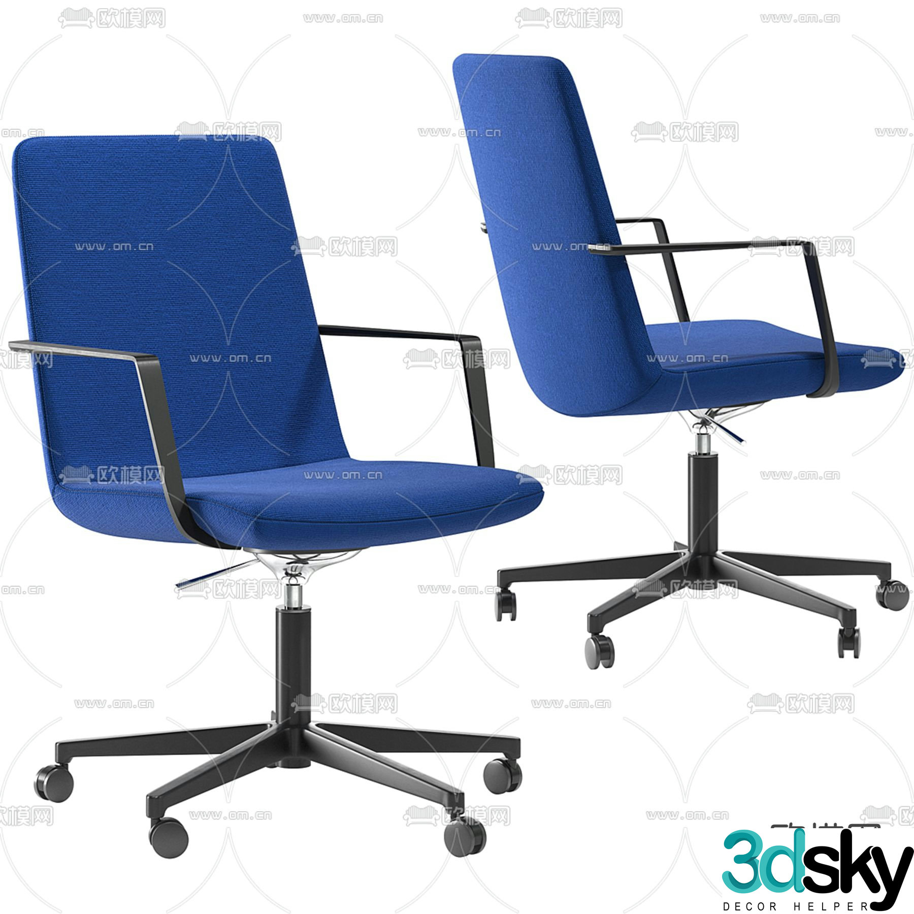 Office chair swivel chair staff chair 3d model