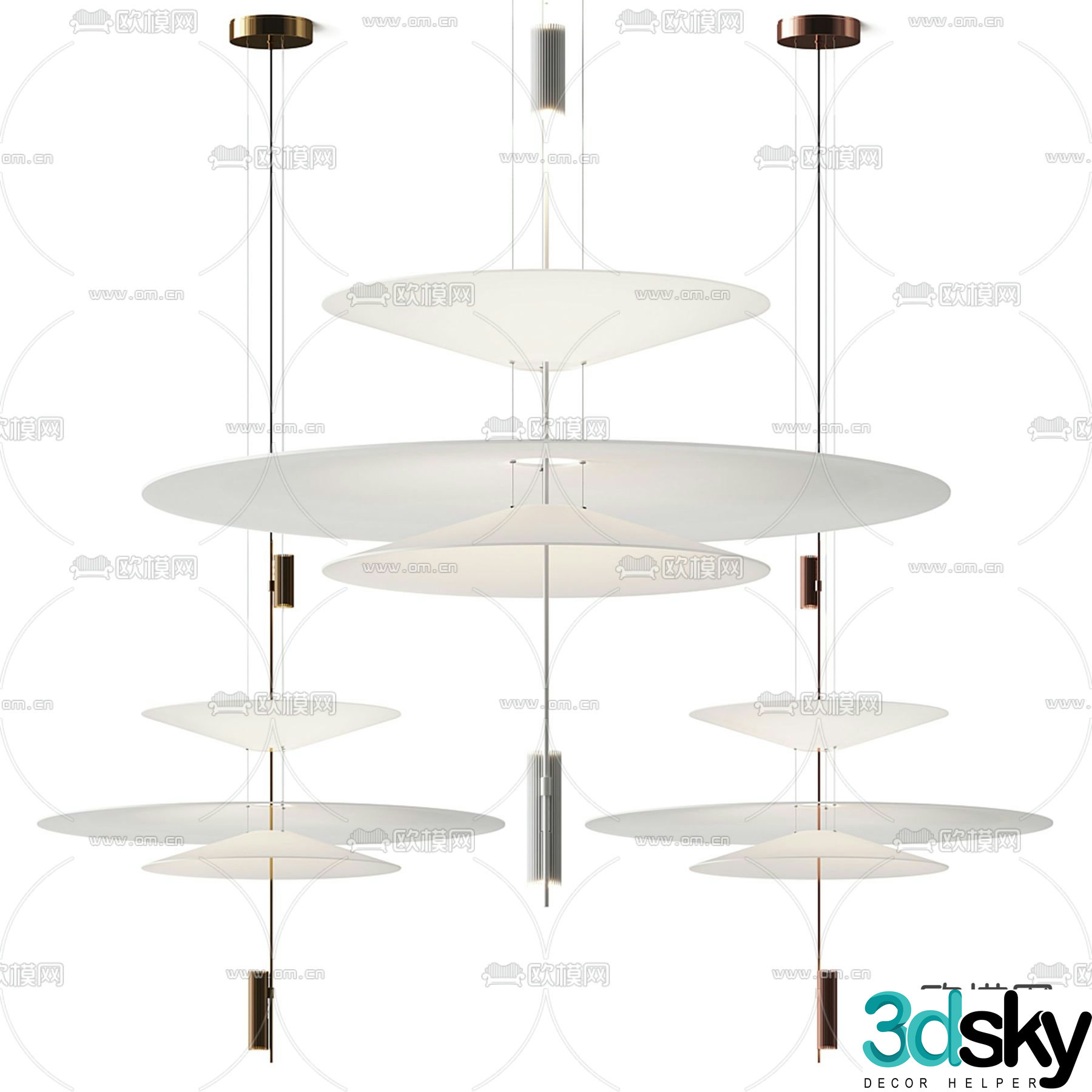 Flamingo 1530 Vibia UFO chandelier 3d model