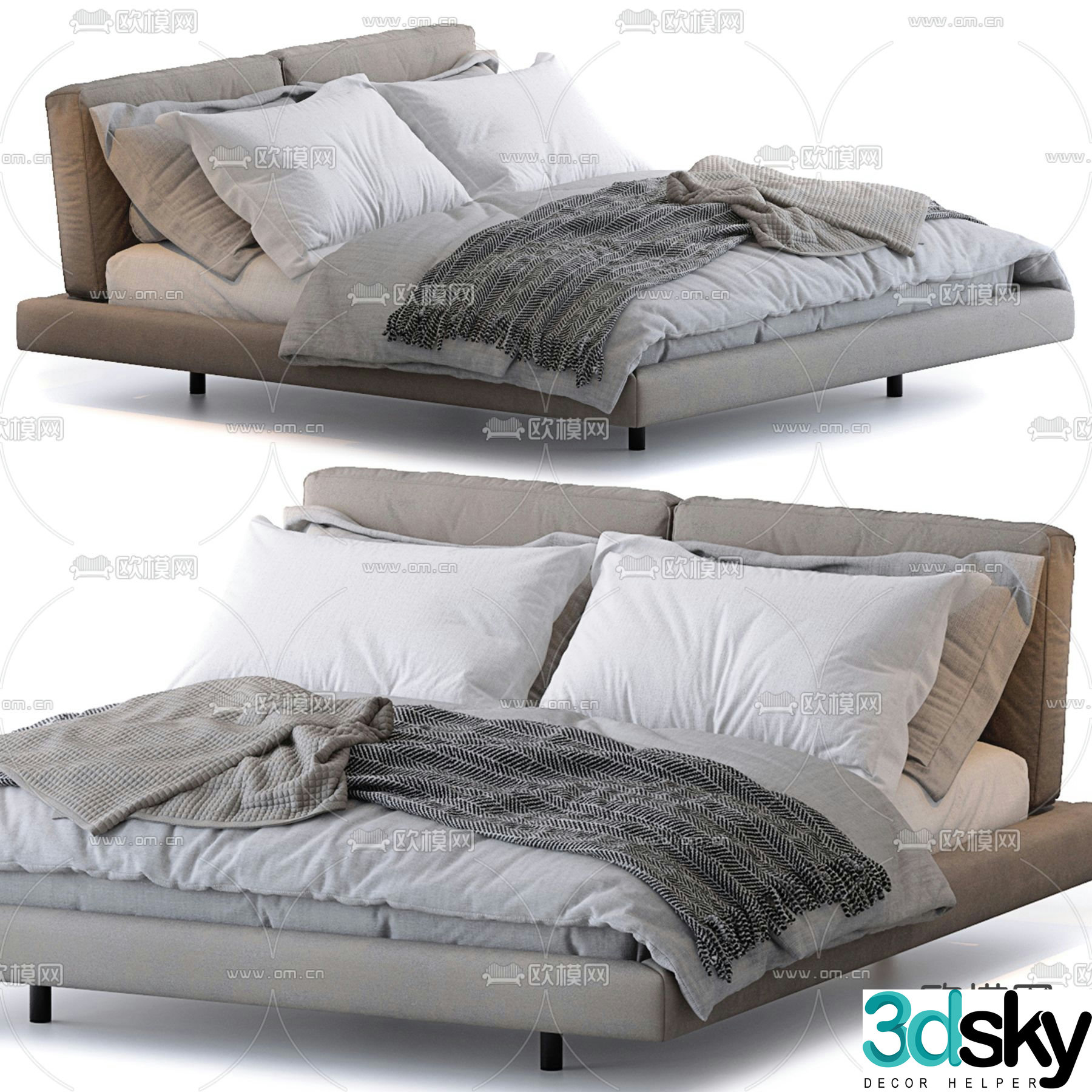 Desiree double bed 3d model