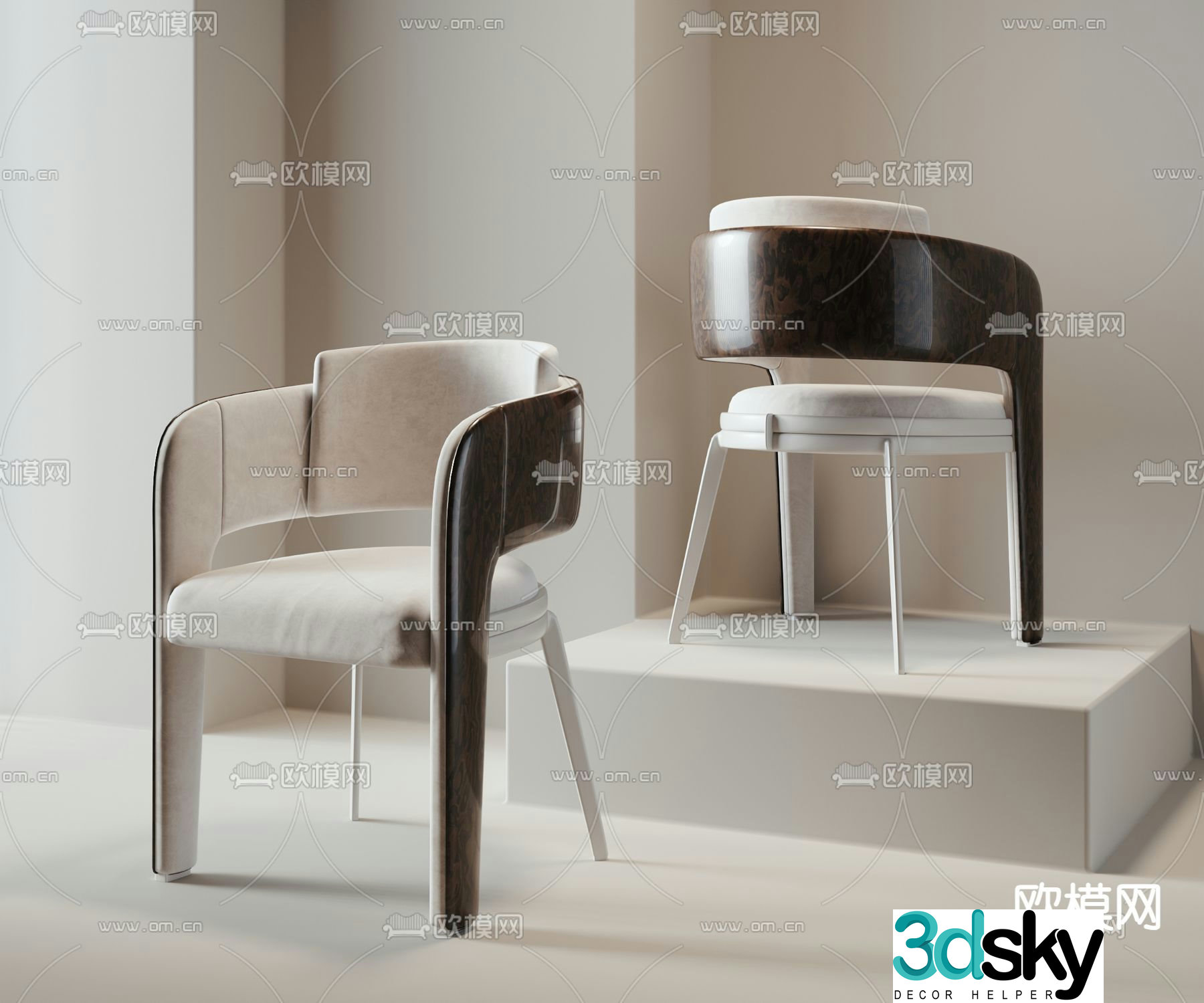 leather chair chair dining chair 3d model