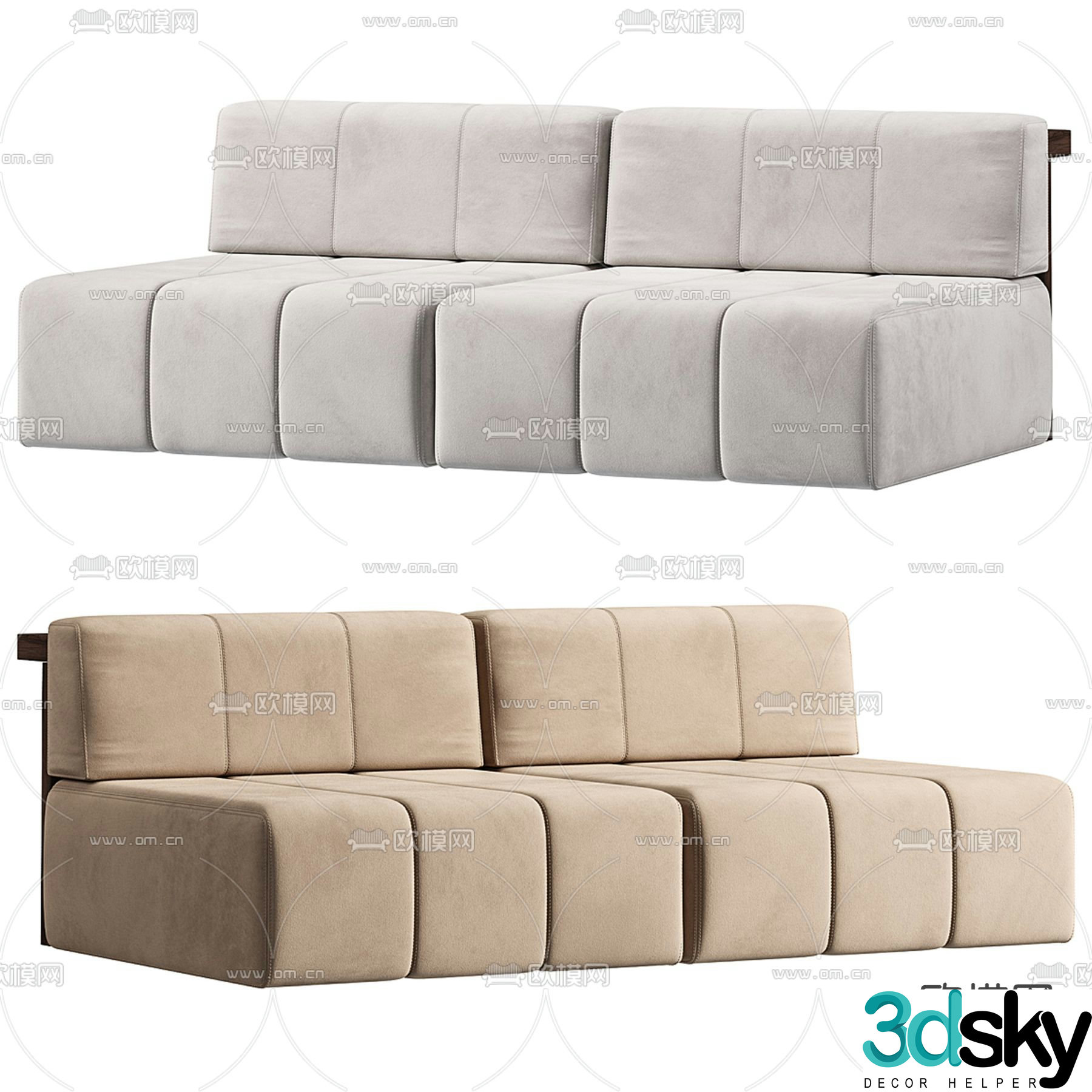Nature loveseat upholstered sofa 3d model