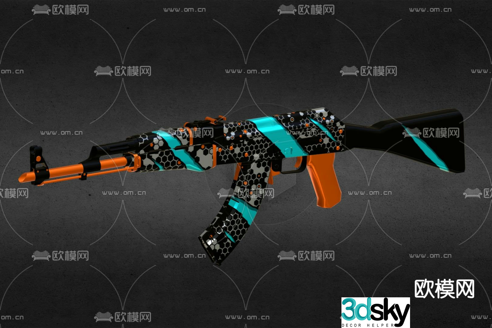 AK47 automatic rifle 3d model