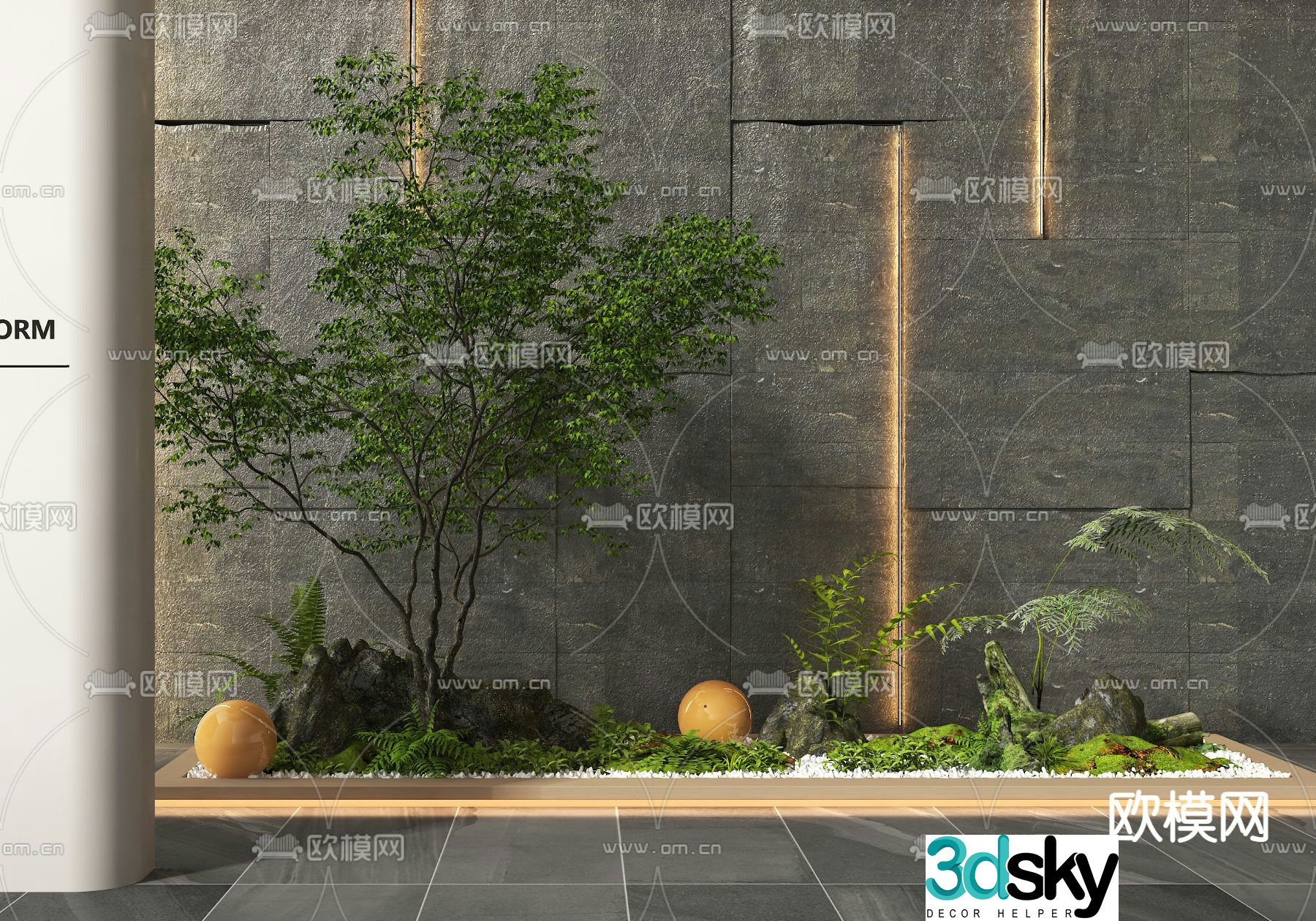 Indoor landscape landscaping 3d model