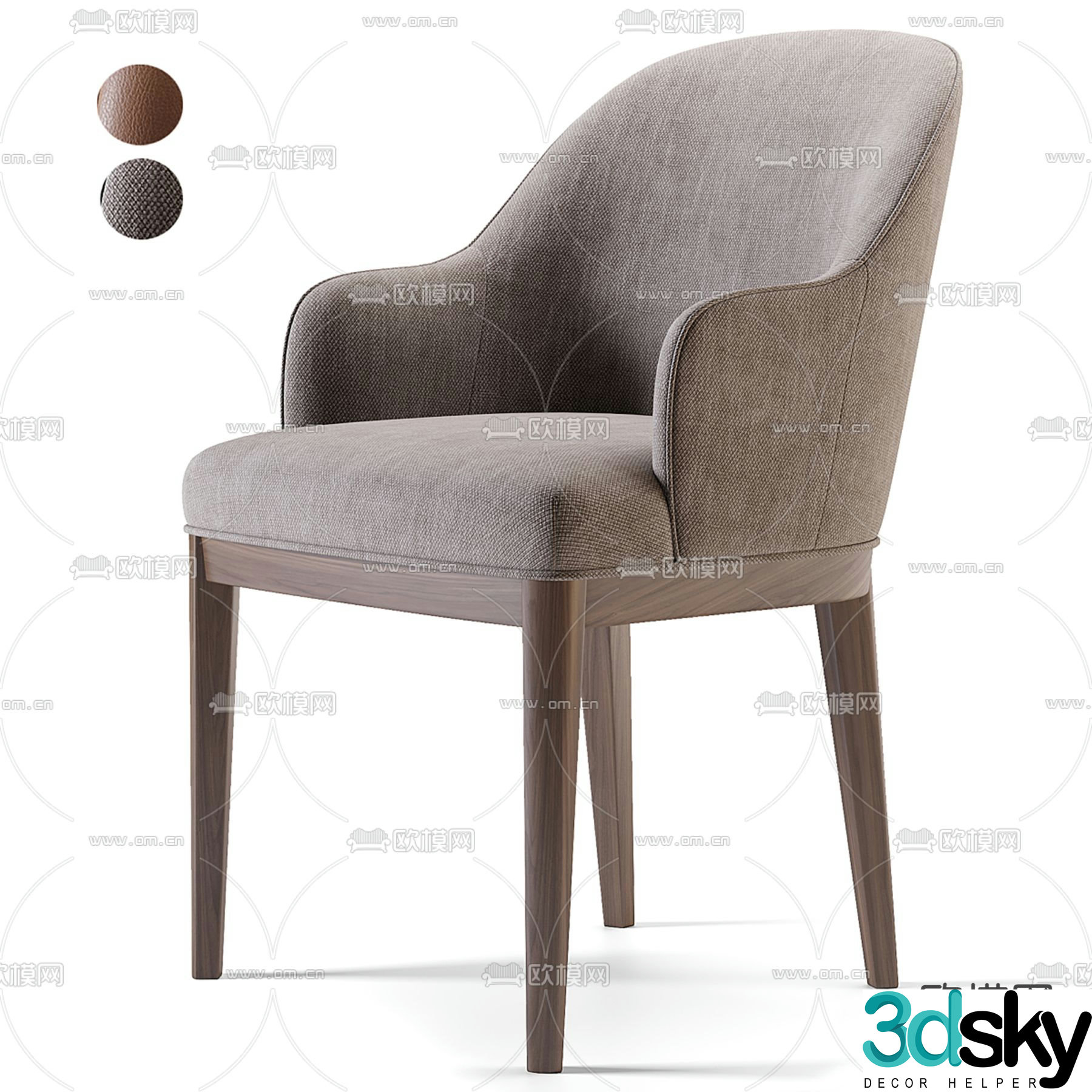 Modern chair dining chair 3d model