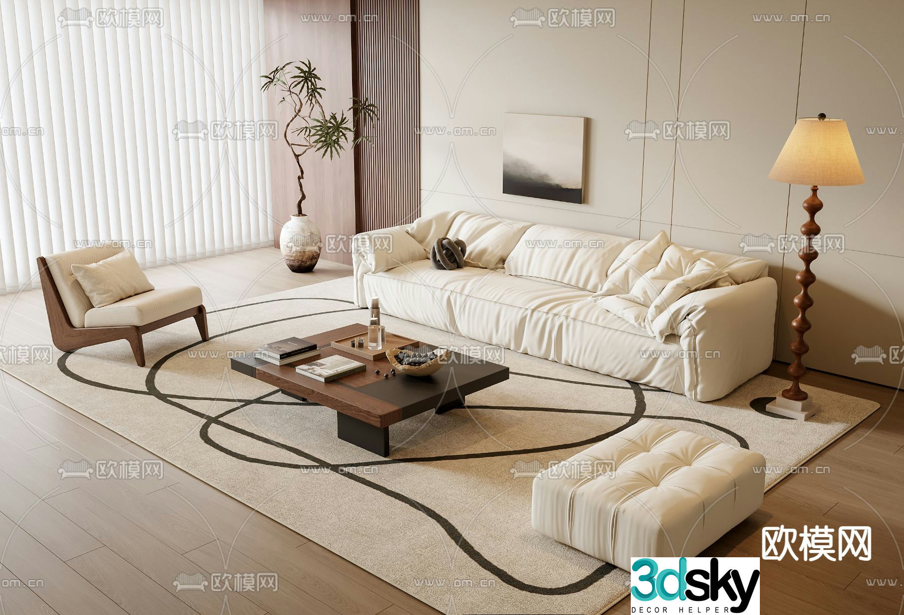 Medieval style modular sofa 3D model