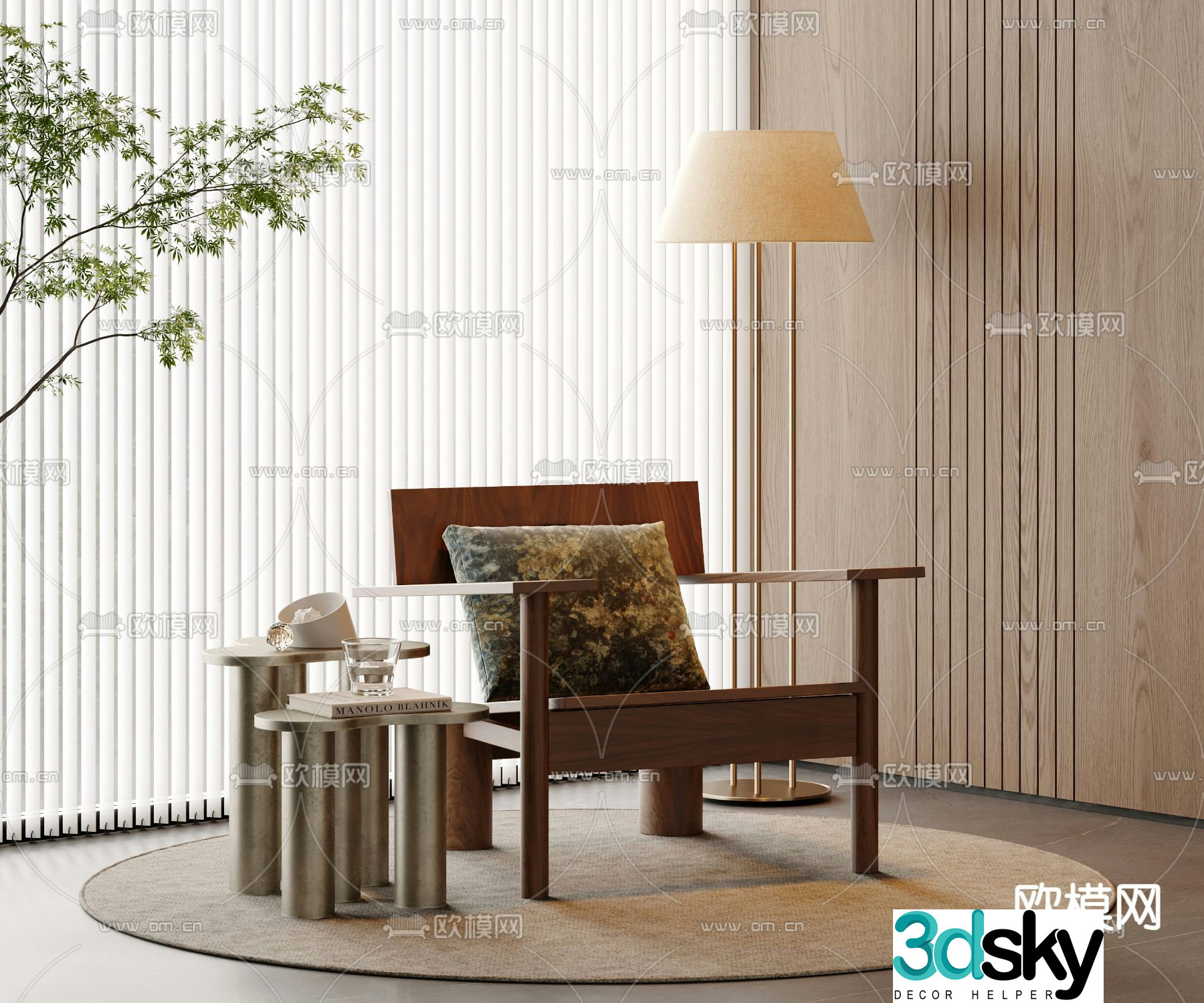 Medieval style chair leisure chair 3d model