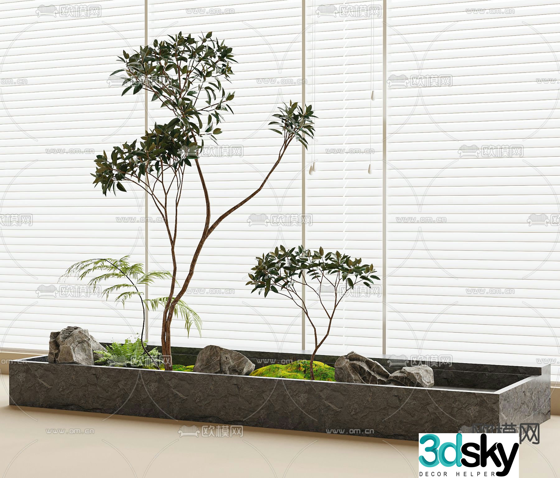 Indoor landscaping landscape tree 3d model