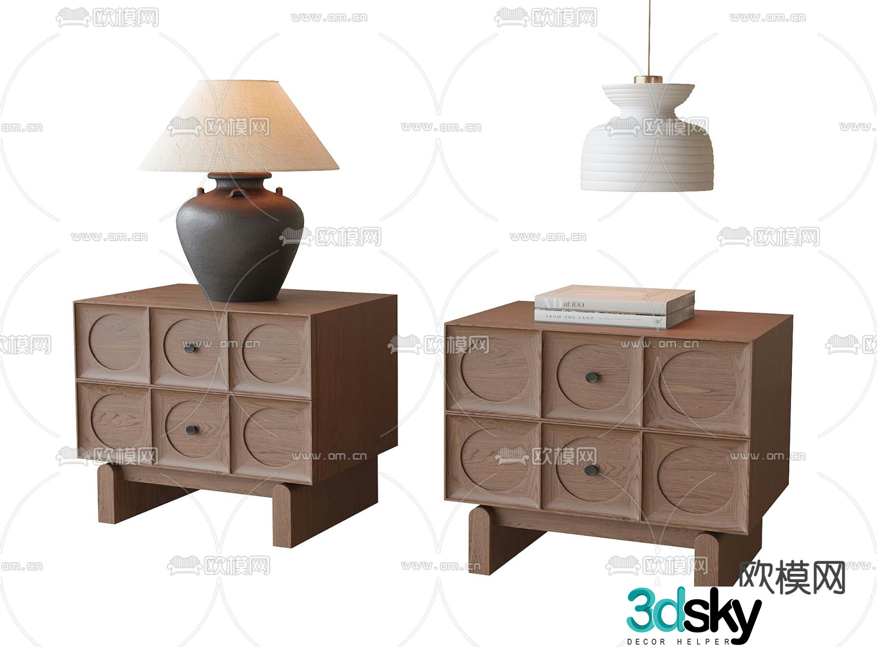 Medieval style bedside table 3d model