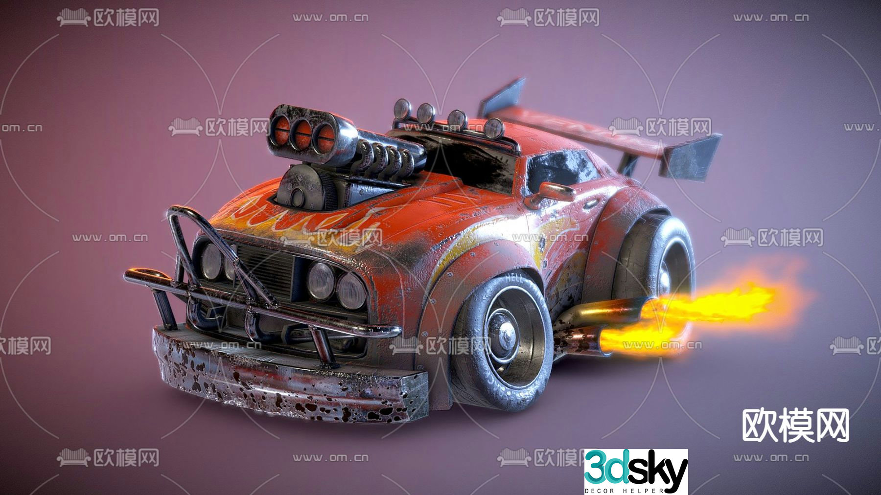 Industrial style car shabby car 3d model