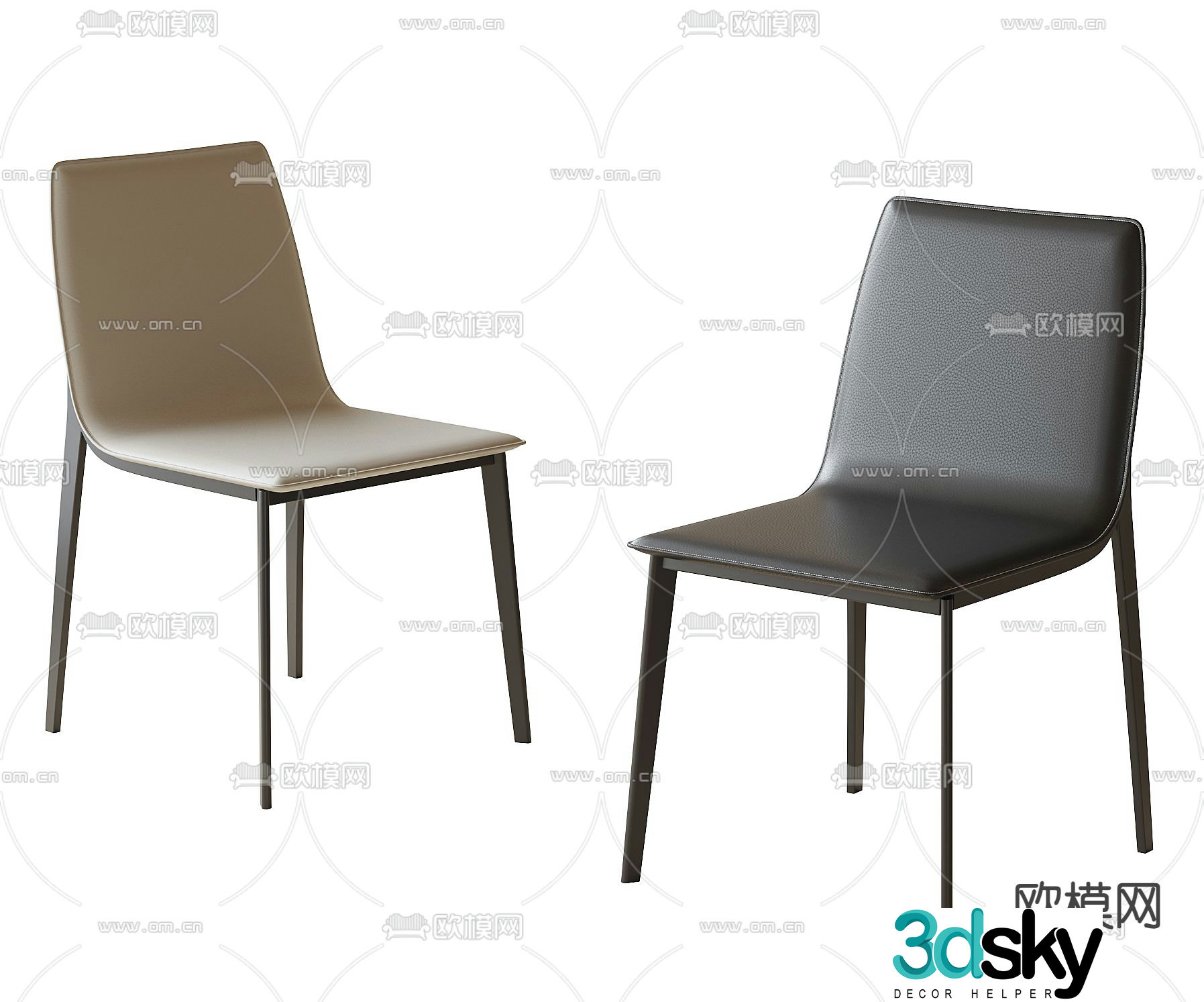 Modern chair dining chair 3d model