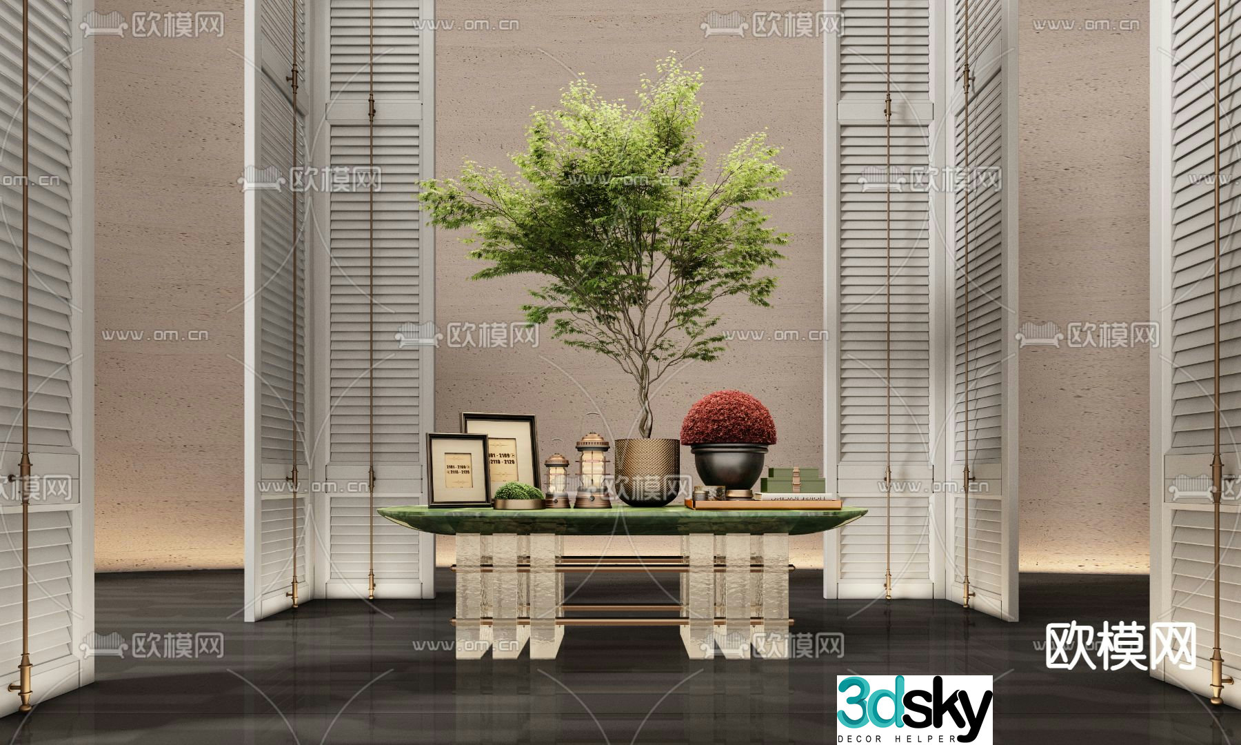 CCD hotel end view desk 3D model
