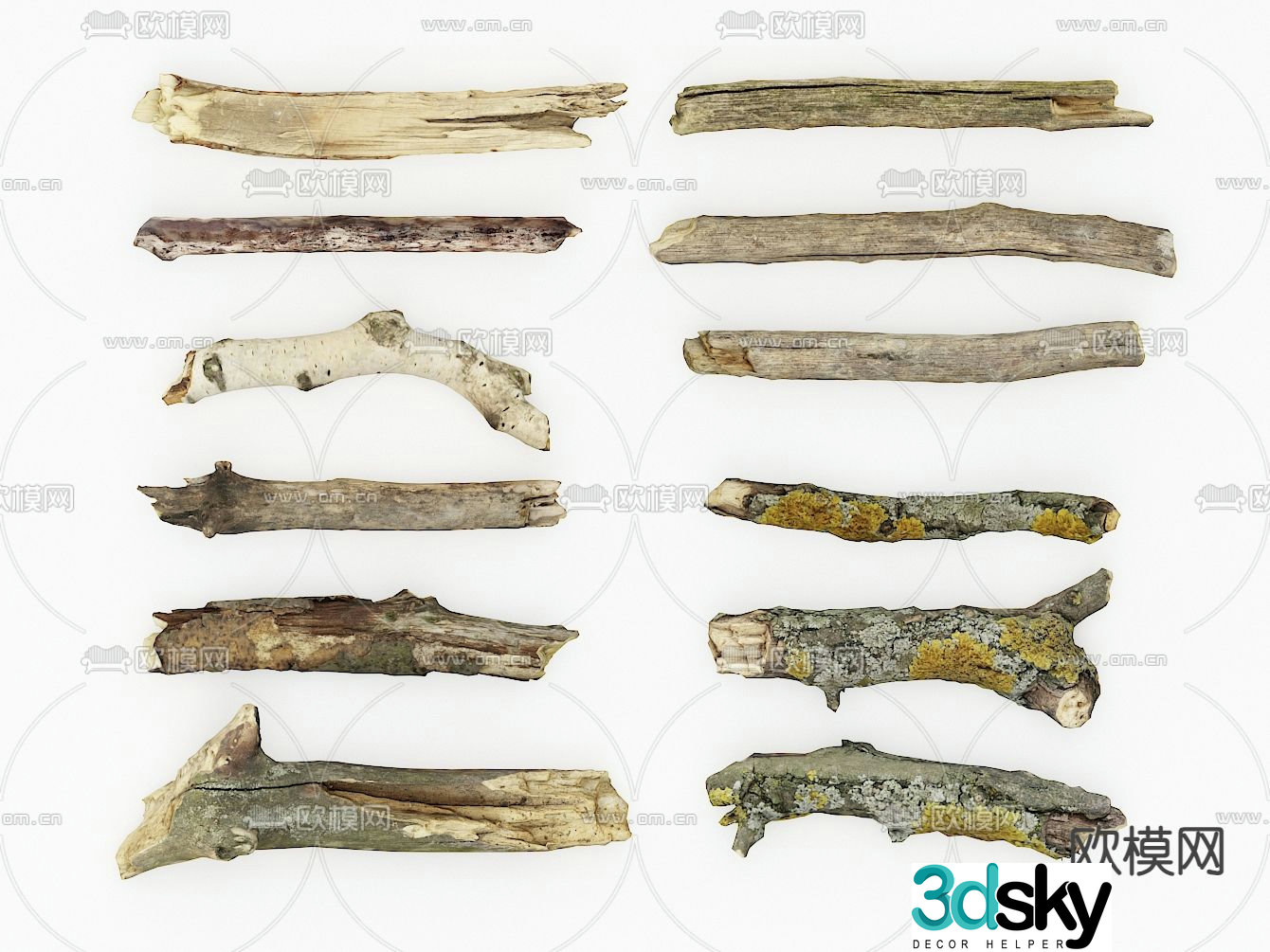 dead tree dead wood trunk 3d model
