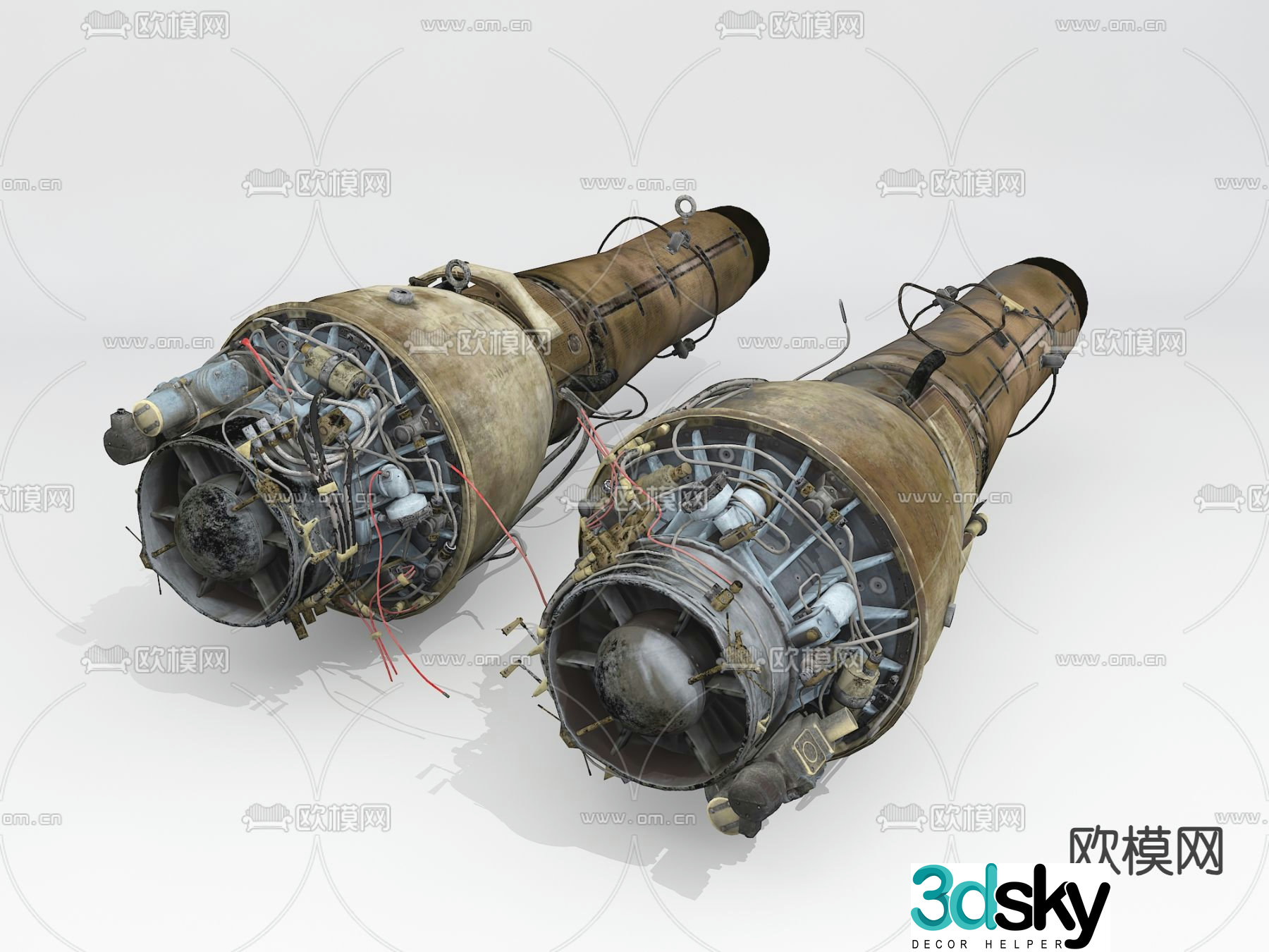 Industrial wind aerospace engine 3d model