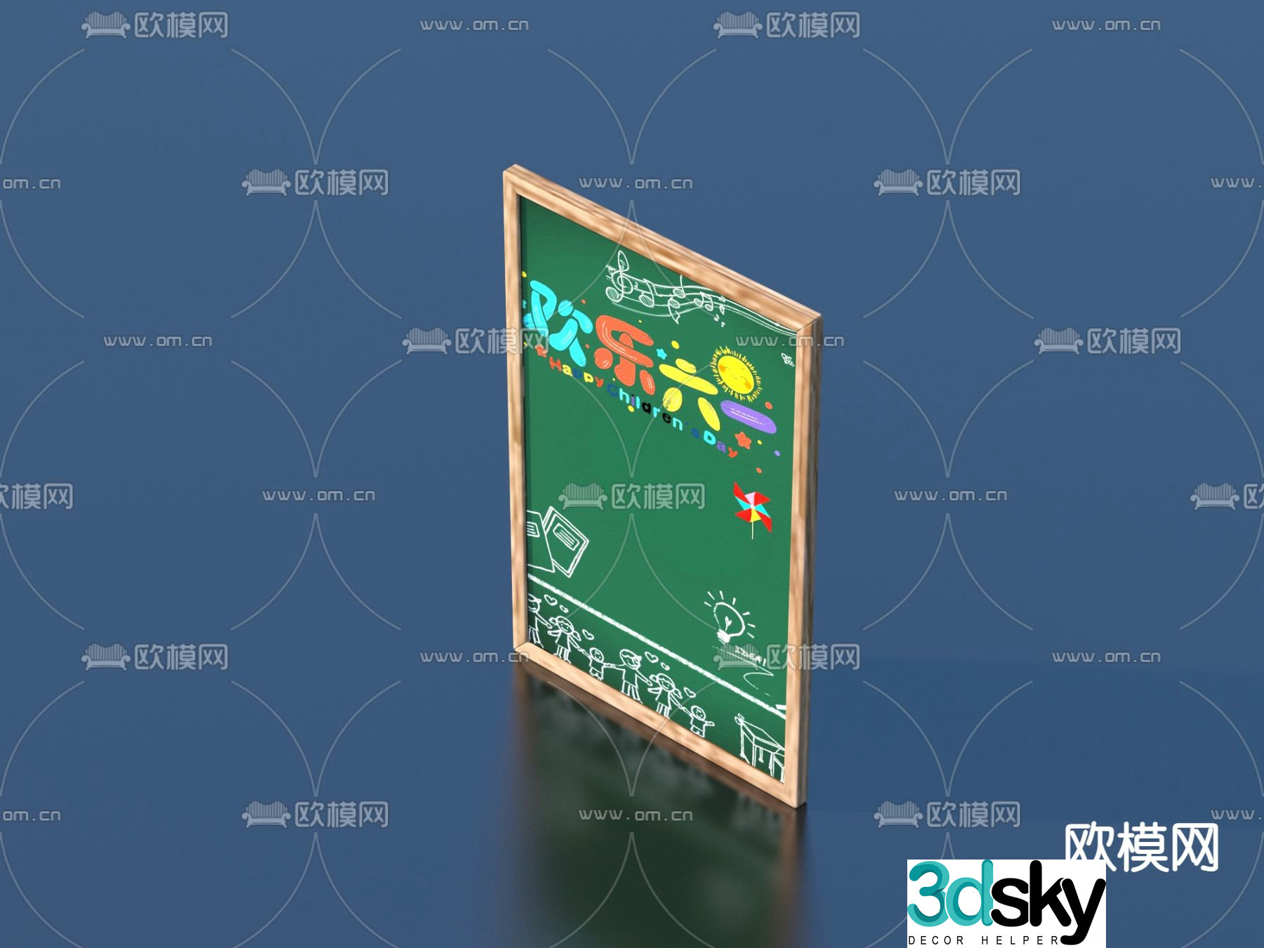 blackboard graffiti board small blackboard 3d model