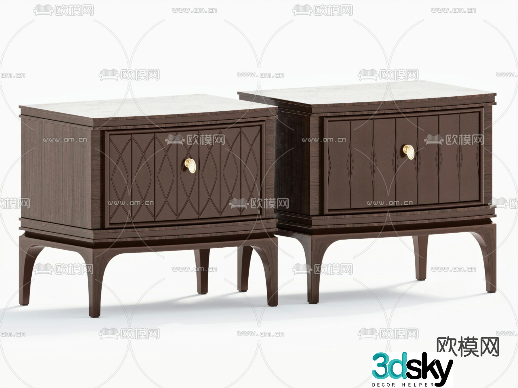 Medieval style bedside table 3d model