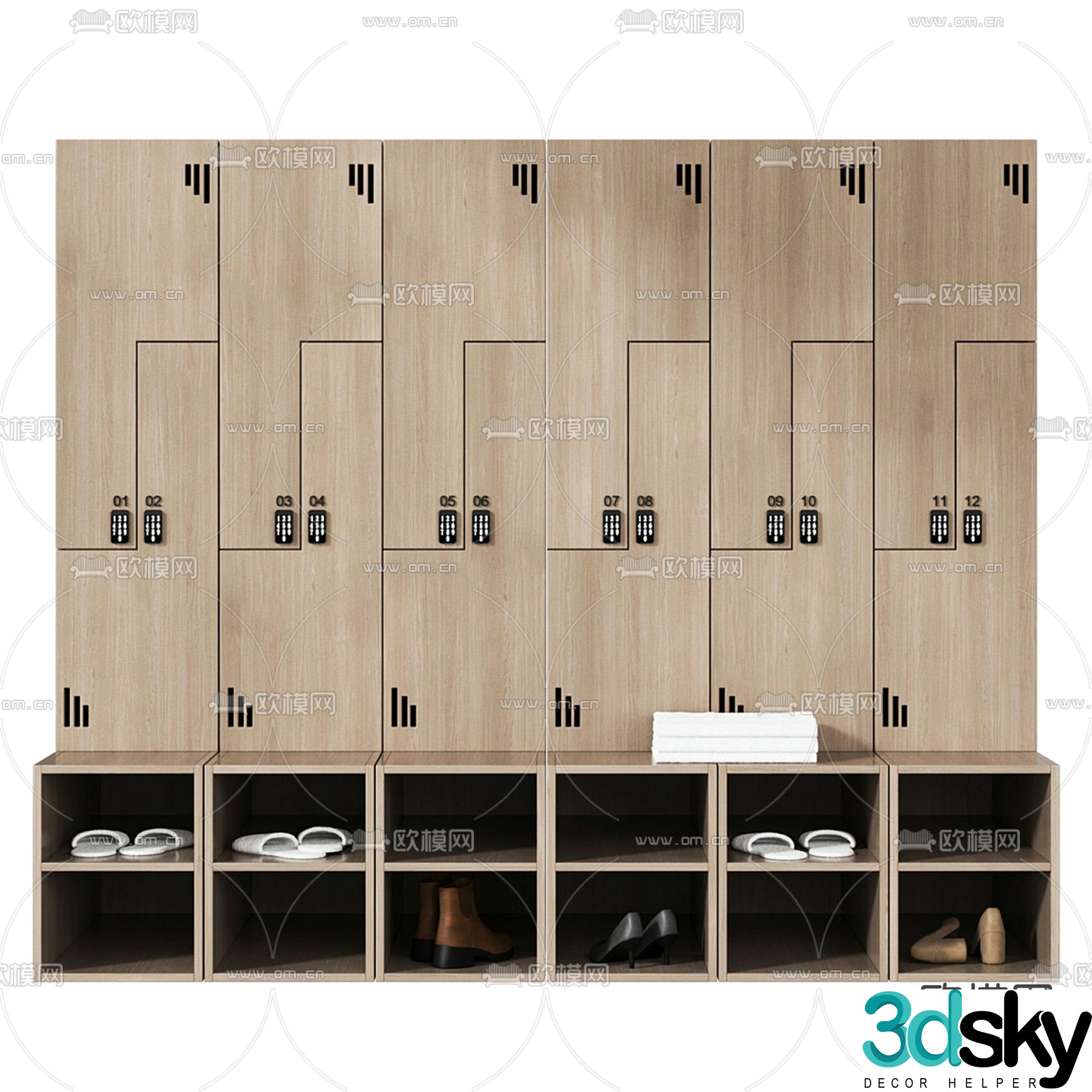 Gym locker Storage cabinet 3d model