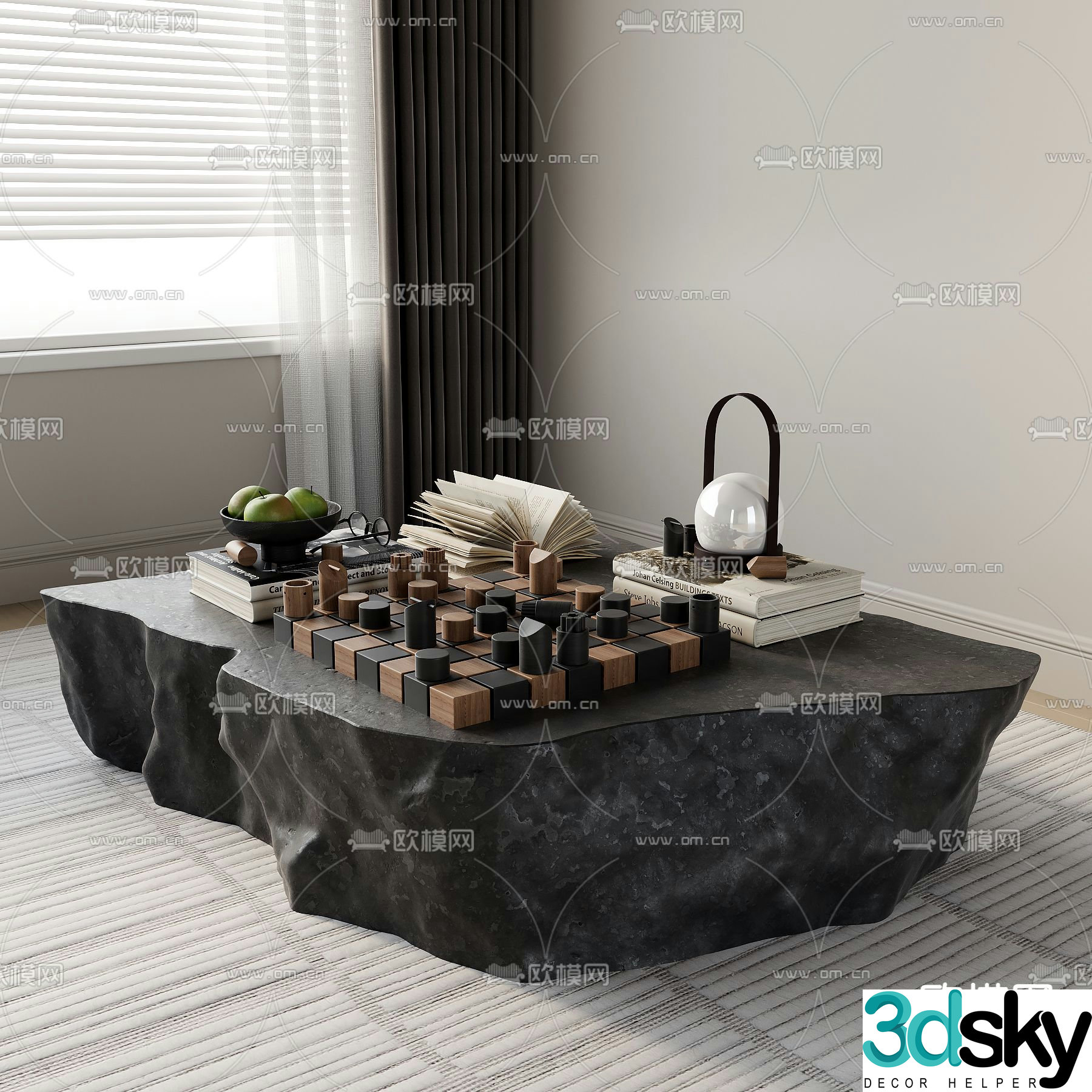 Special shaped coffee table marble coffee table 3d model