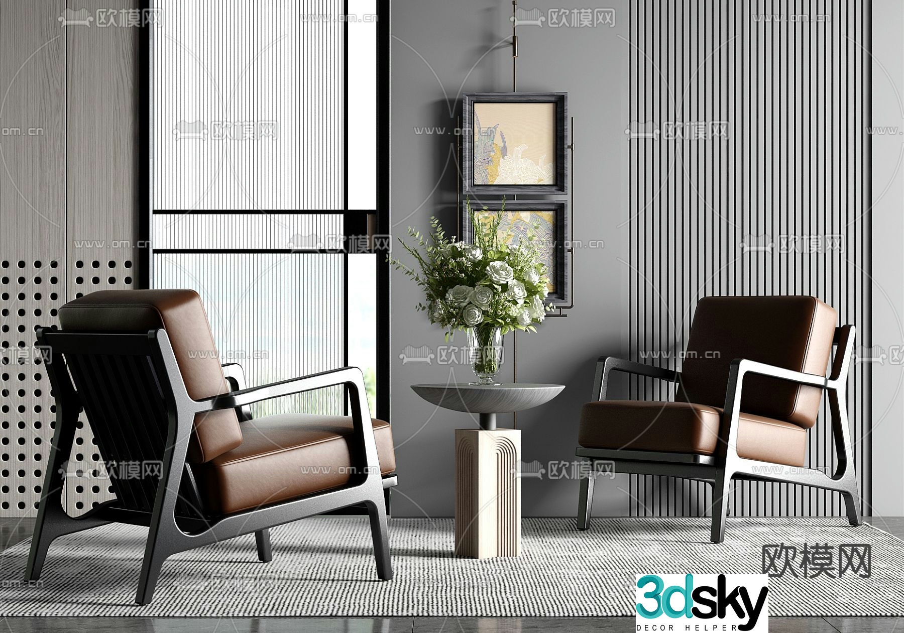 Leisure sofa single sofa 3d model