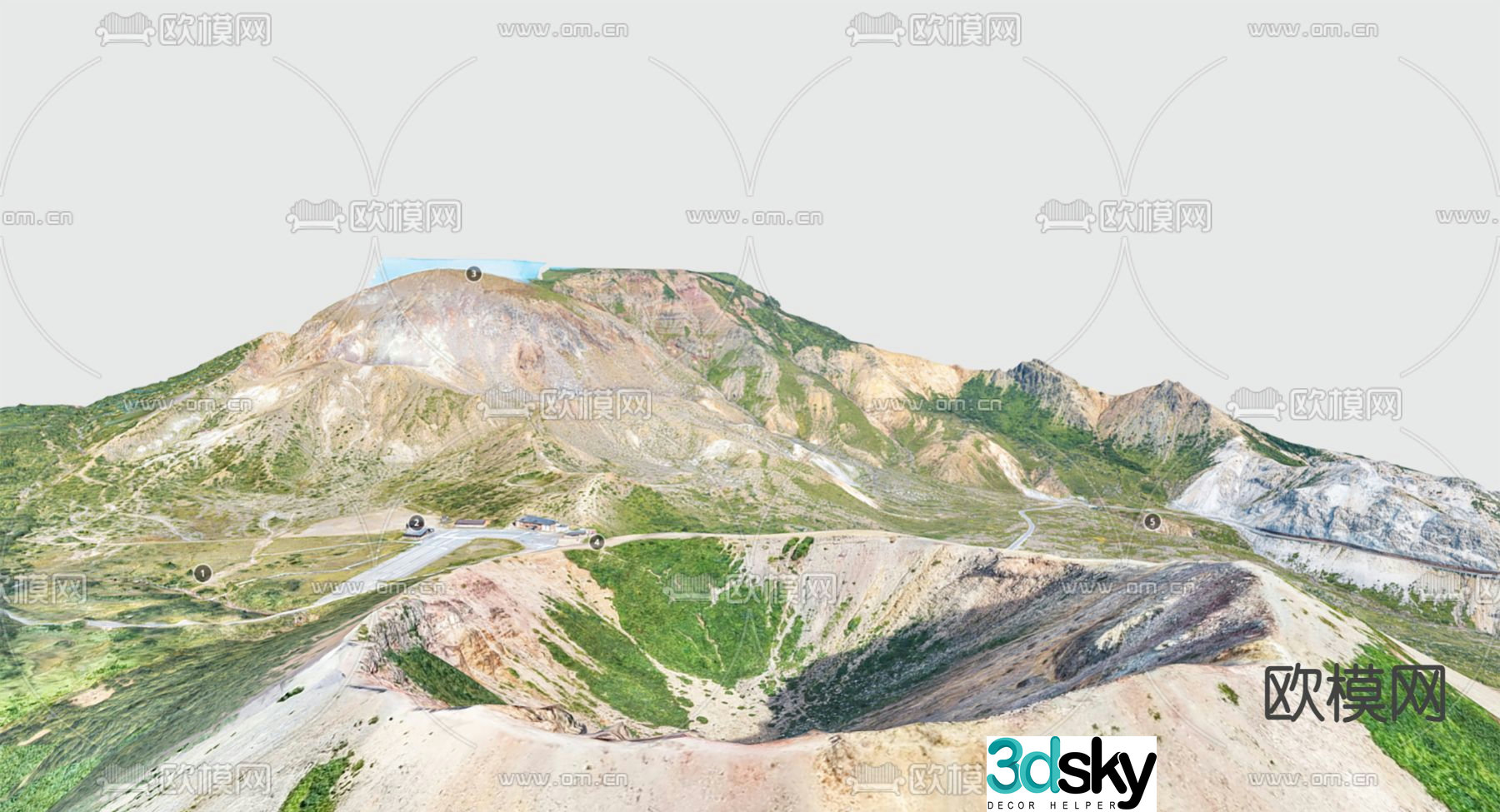 mountains terrain mountain landscape scene 3d model