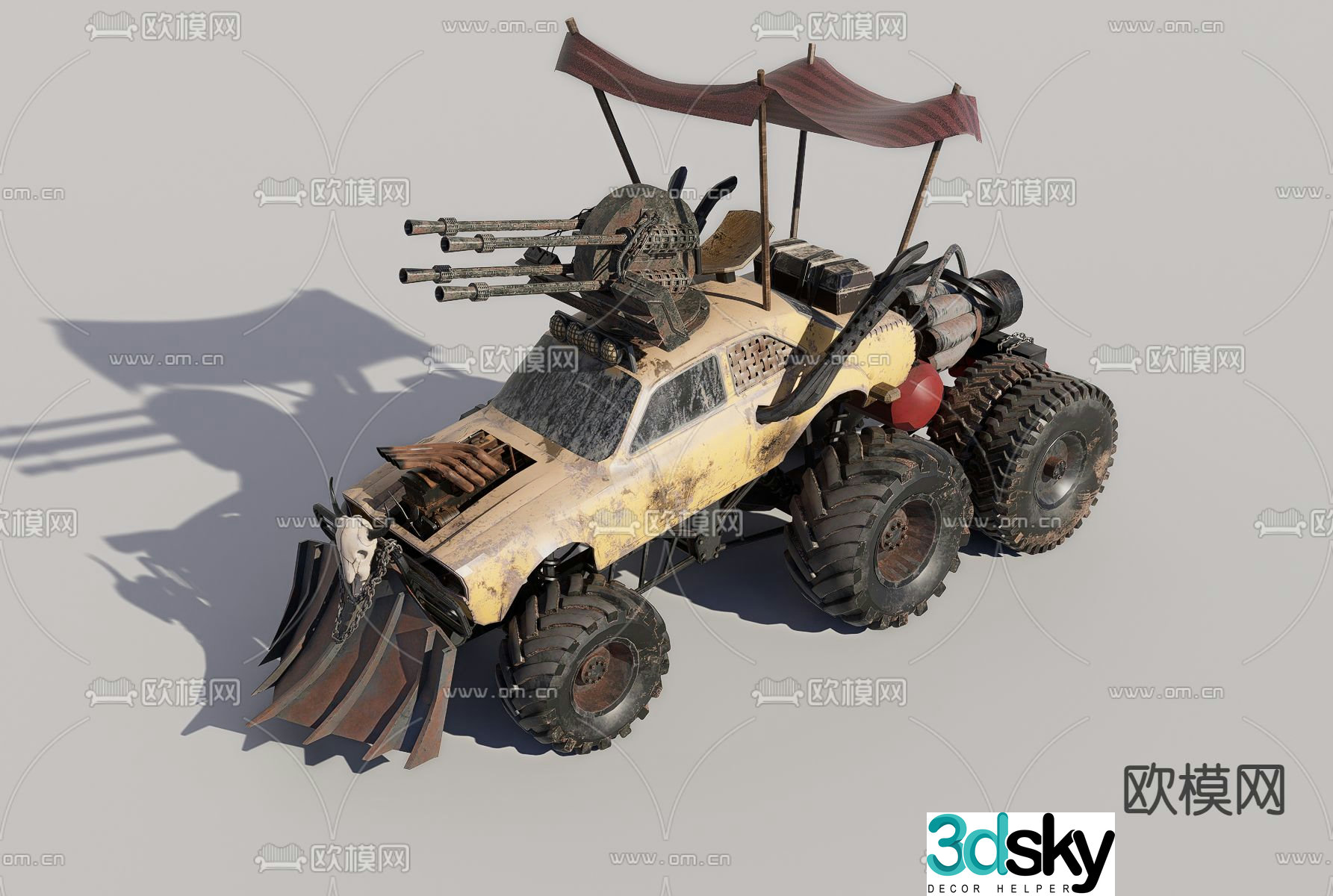 Military vehicle gun vehicle 3d model