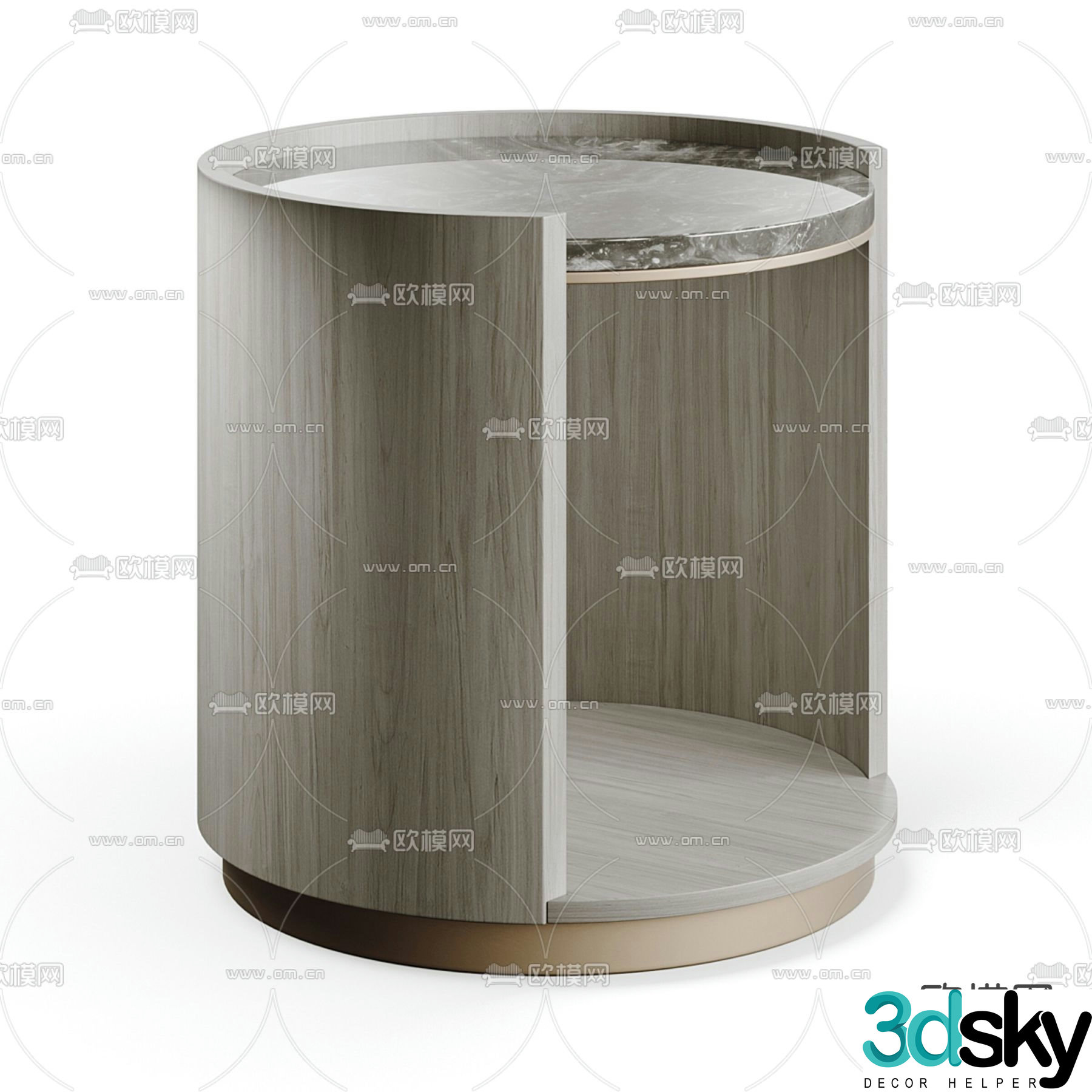 Angular table and round table 3D model