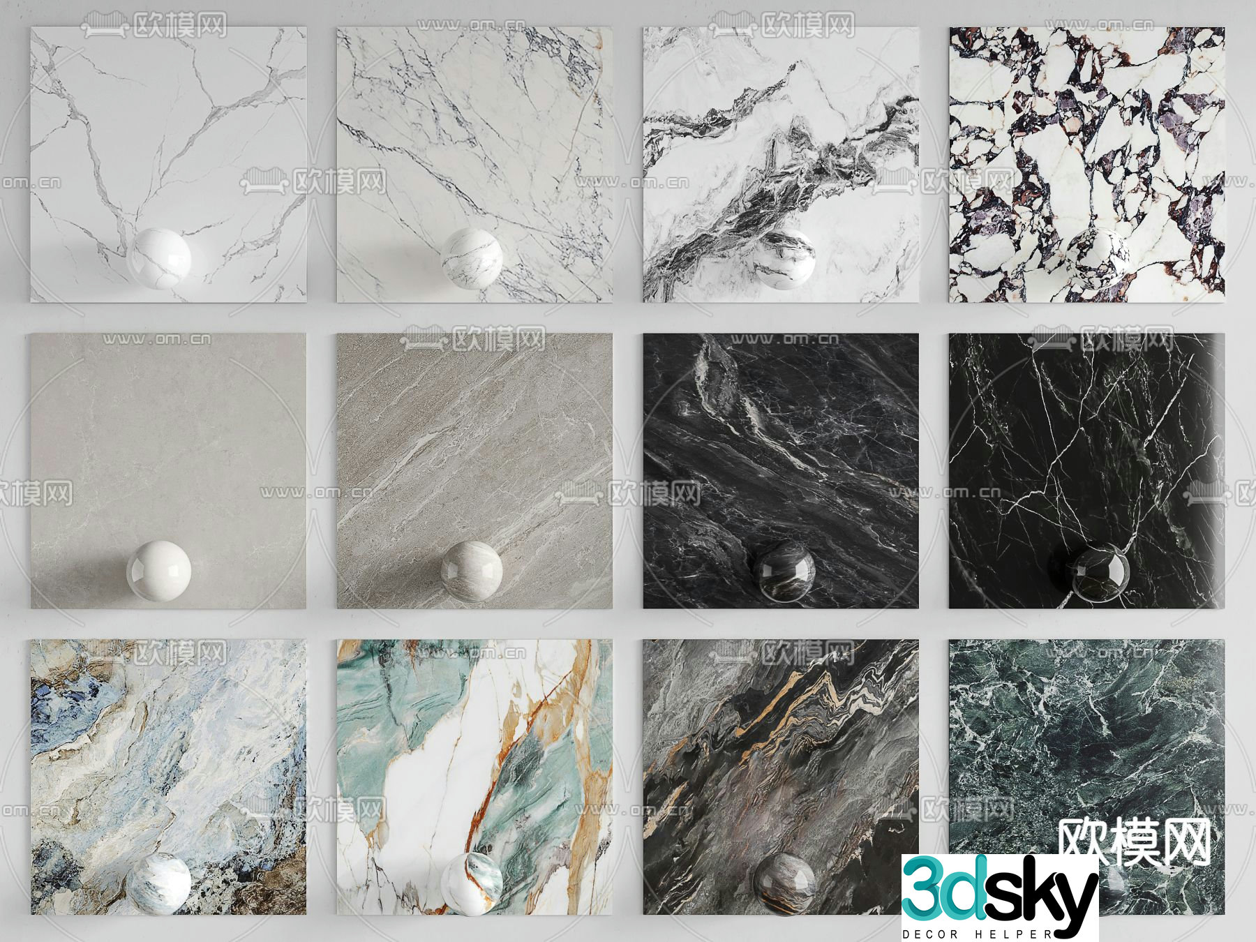 Marble texture floor stone 3d model