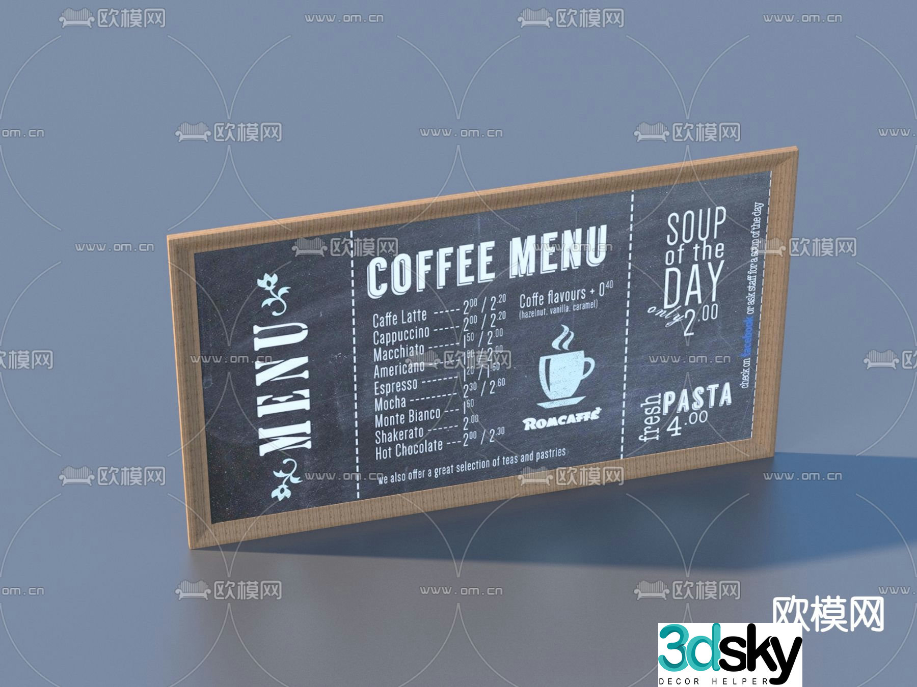 billboard small blackboard 3d model