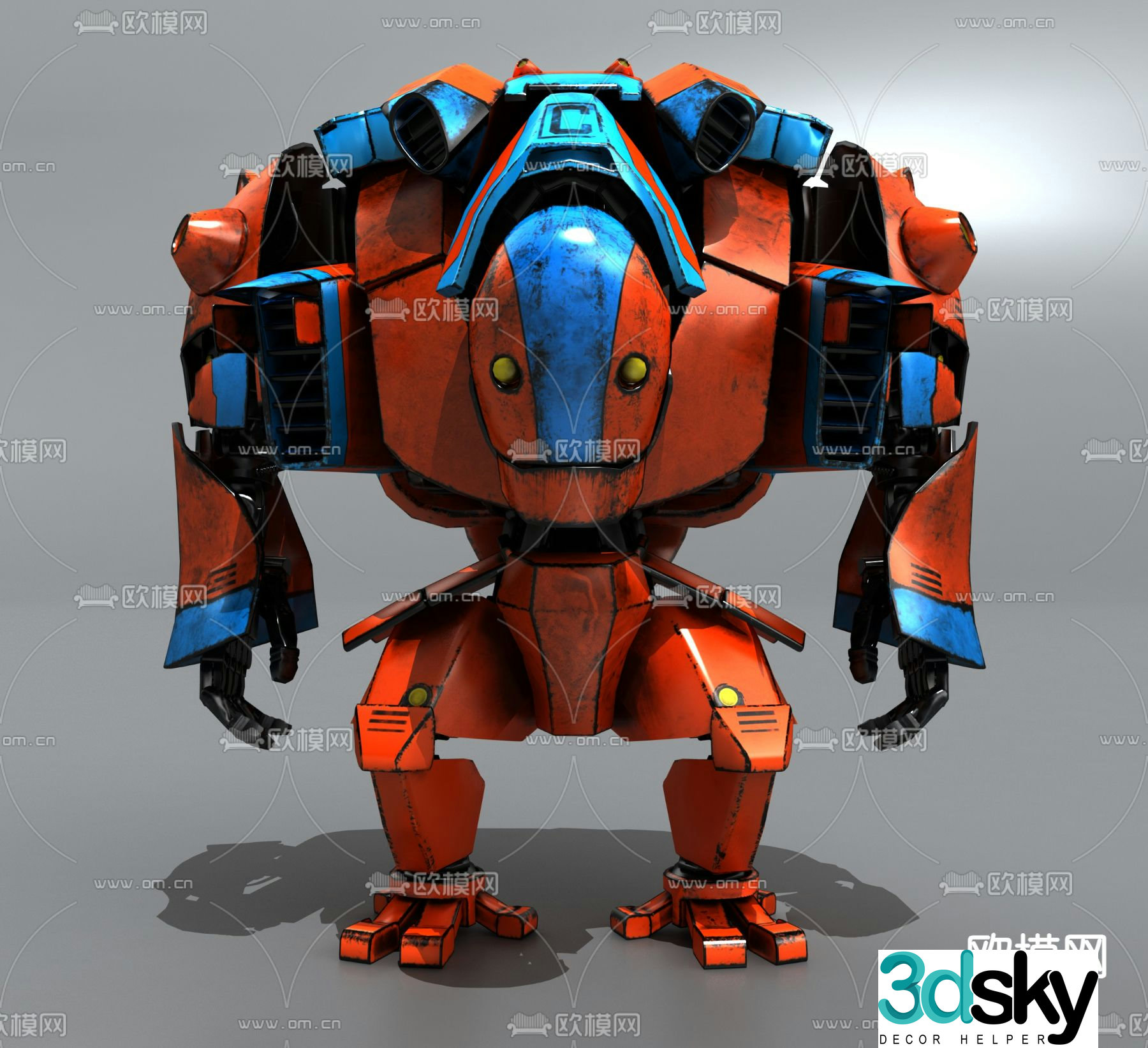 cartoon robot mecha toy 3d model