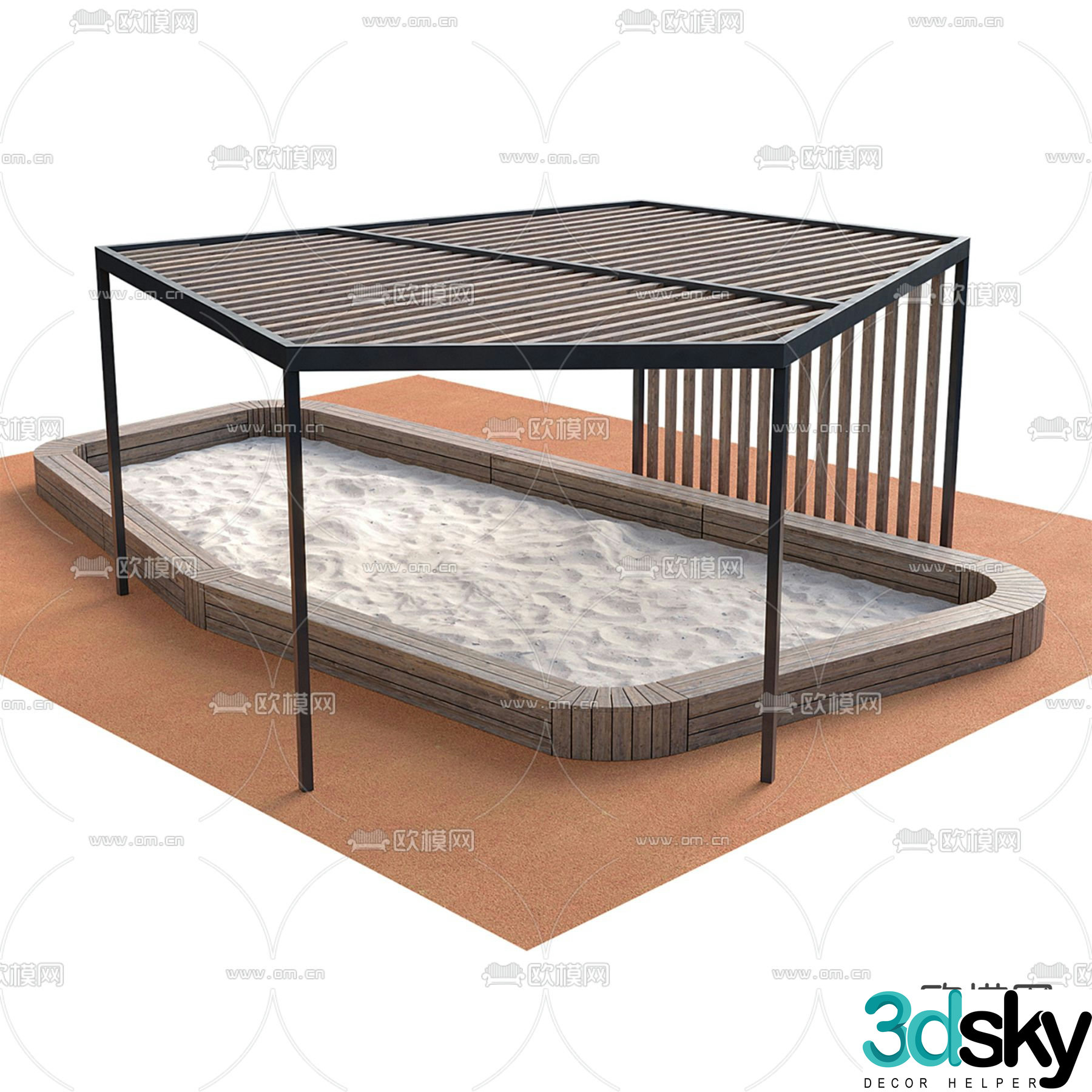 Play equipment sand pool 3d model