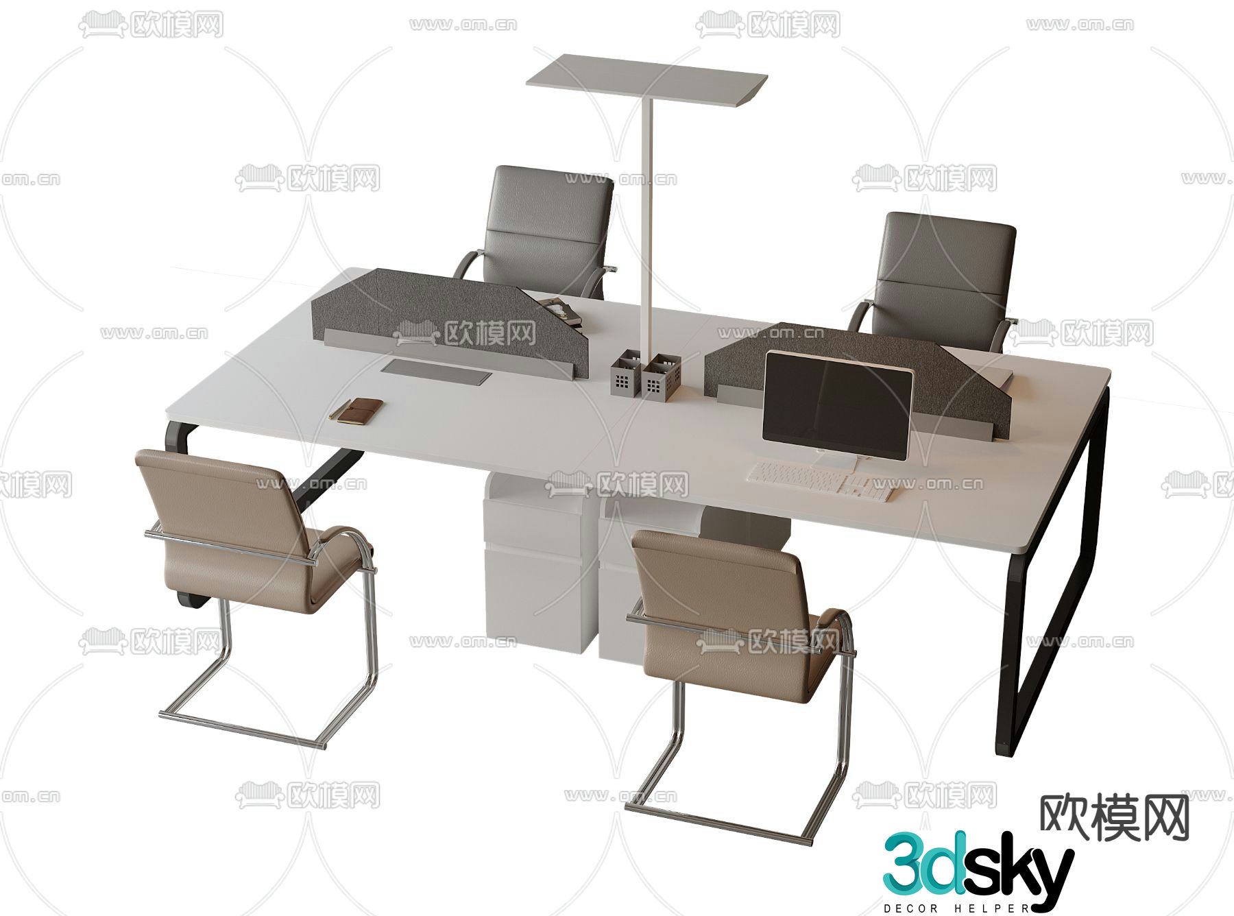 office desk and chair computer desk and chair 3d model