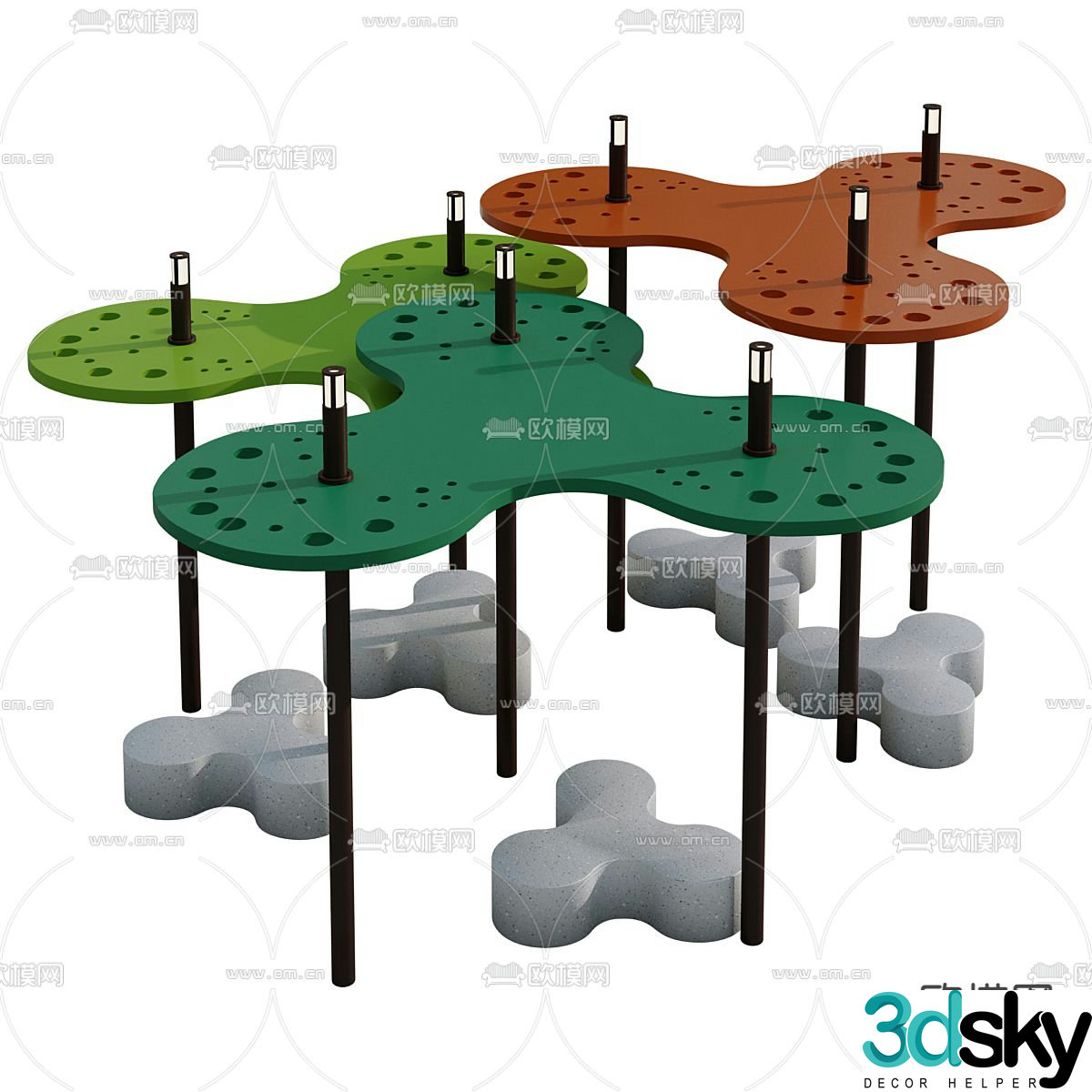 Outdoor pavilion landscape sketch 3D model