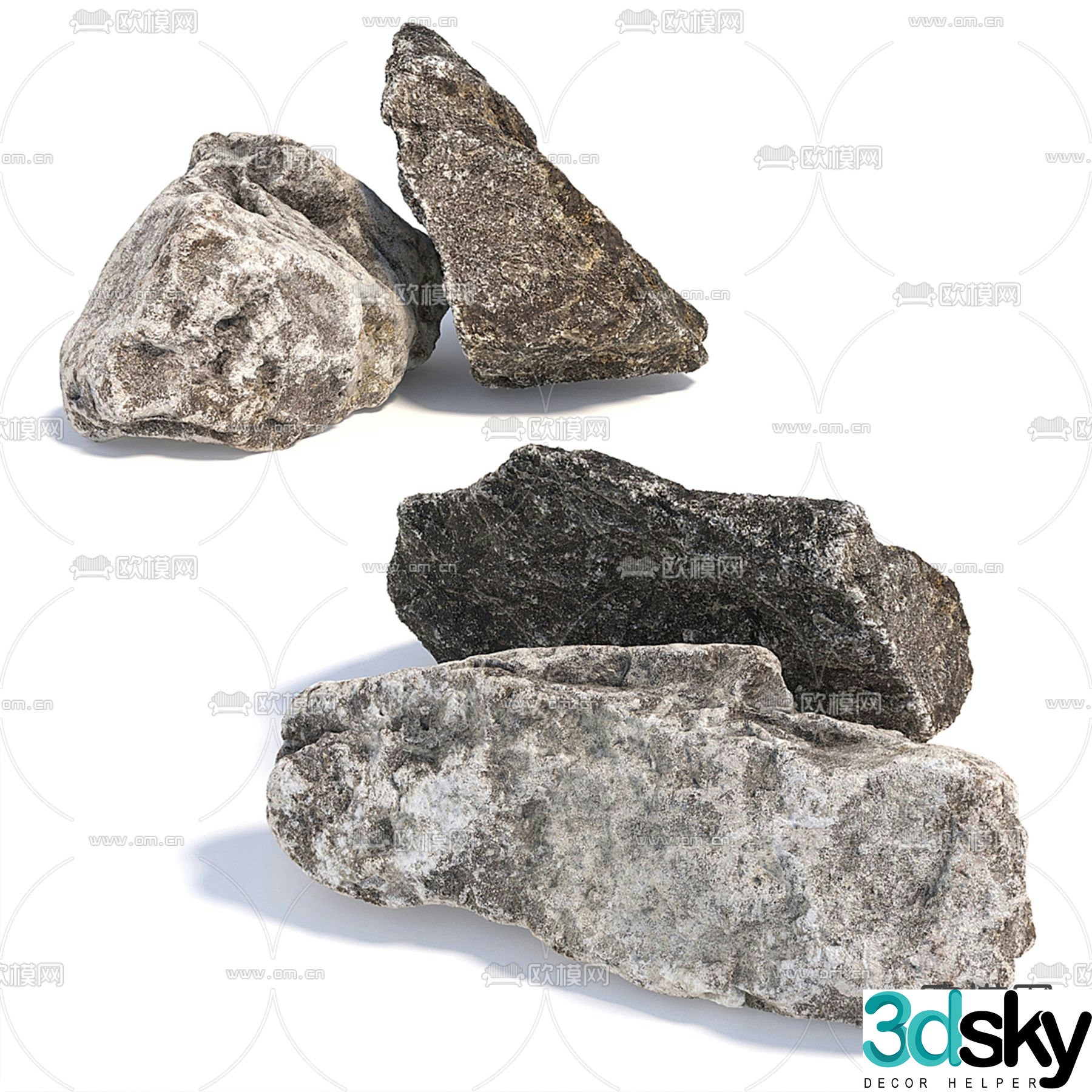stone rocks rock 3d model