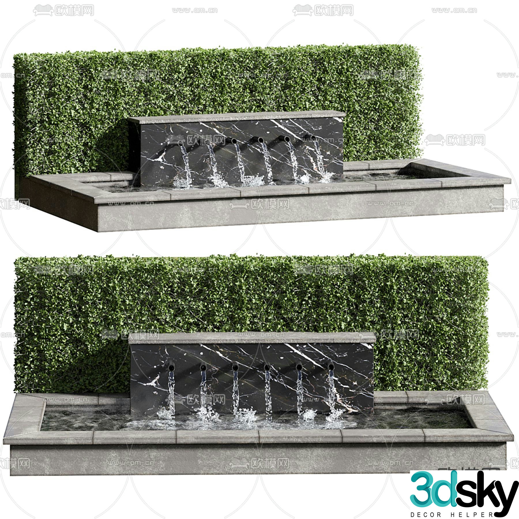 Garden Sketch Waterfall Sketch 3D Model
