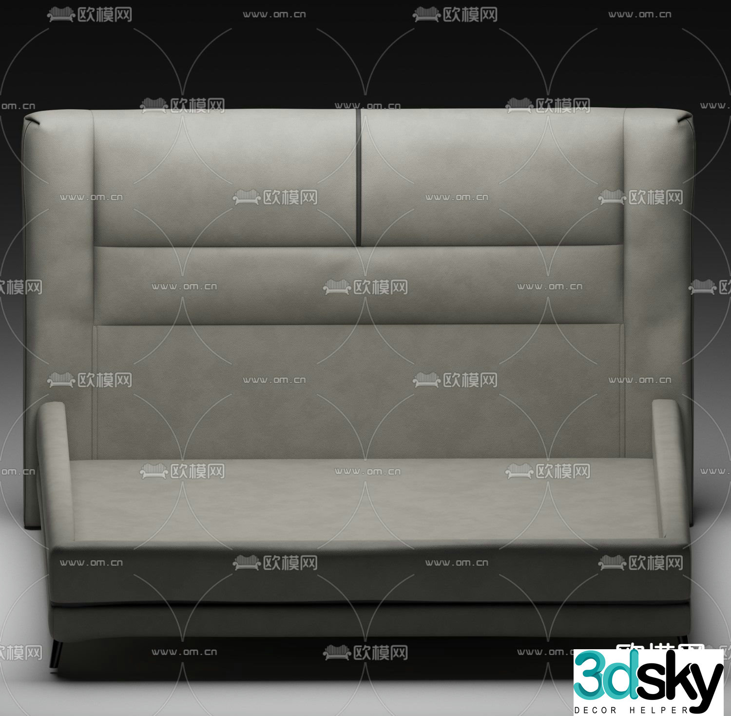 Leather double bed 3d model