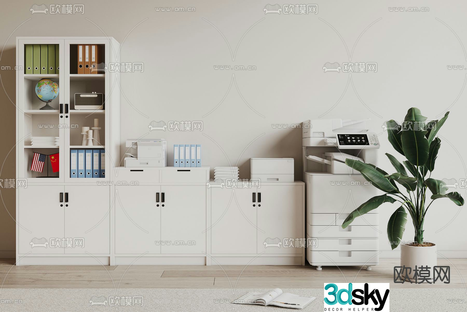 Modern file cabinet file cabinet 3d model