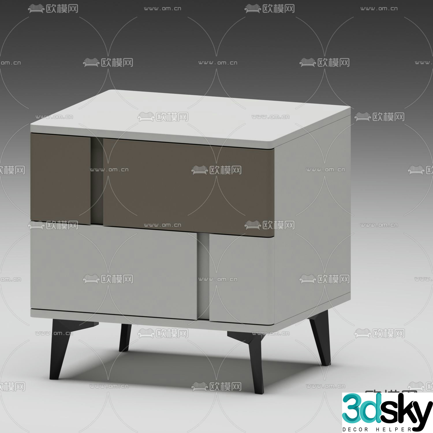 Modern bedside table 3d model