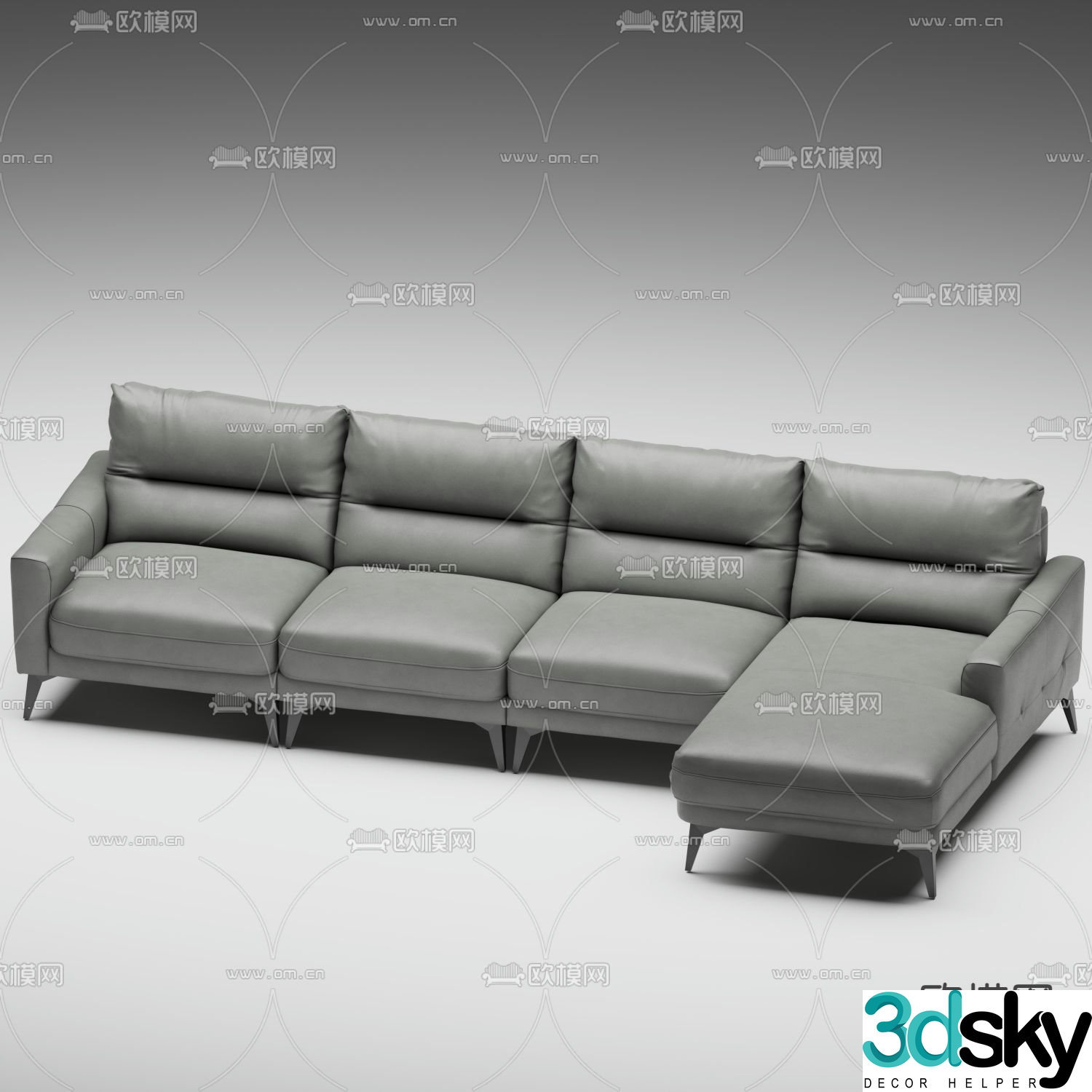 Corner sofa leather sofa 3d model