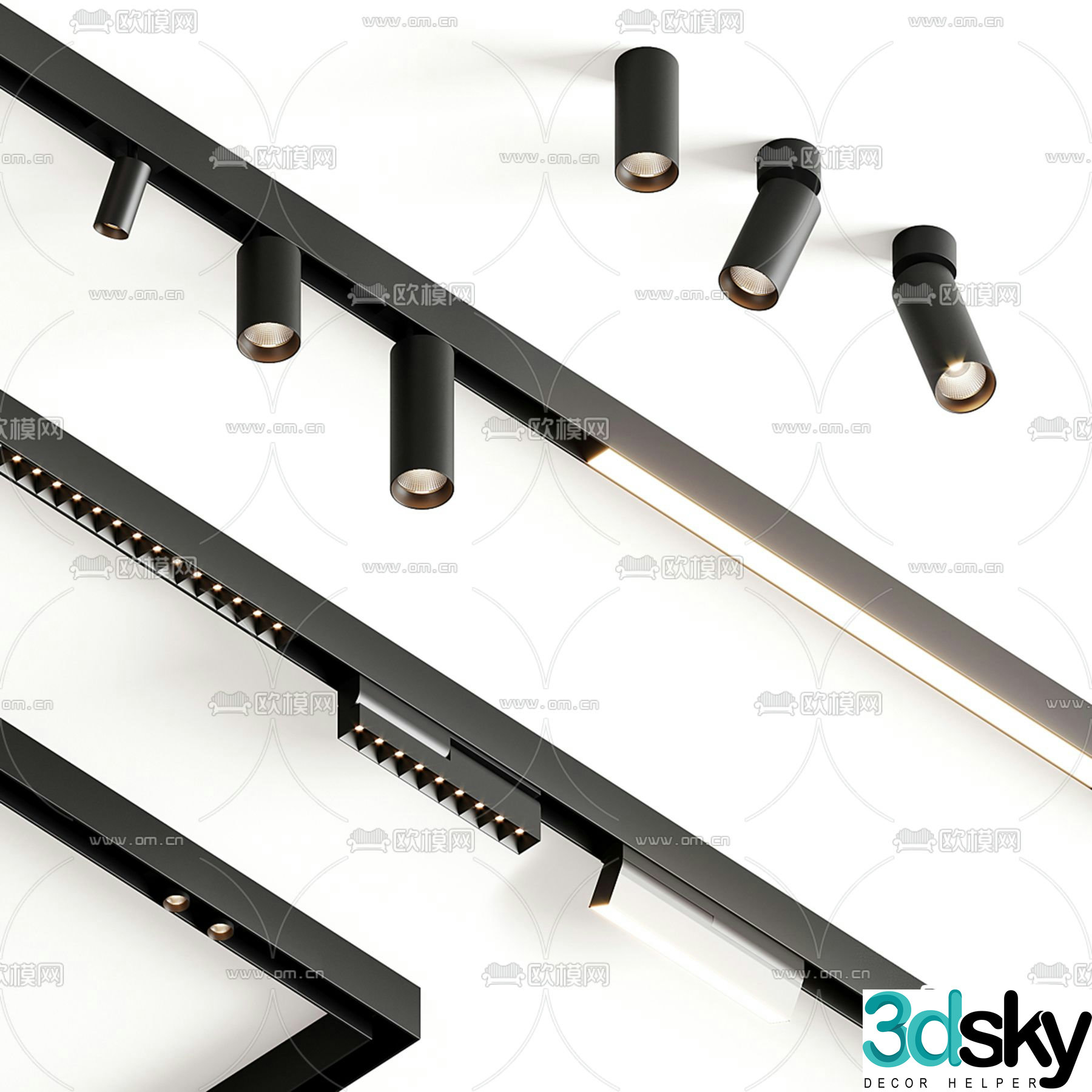 spotlight track light 3d model