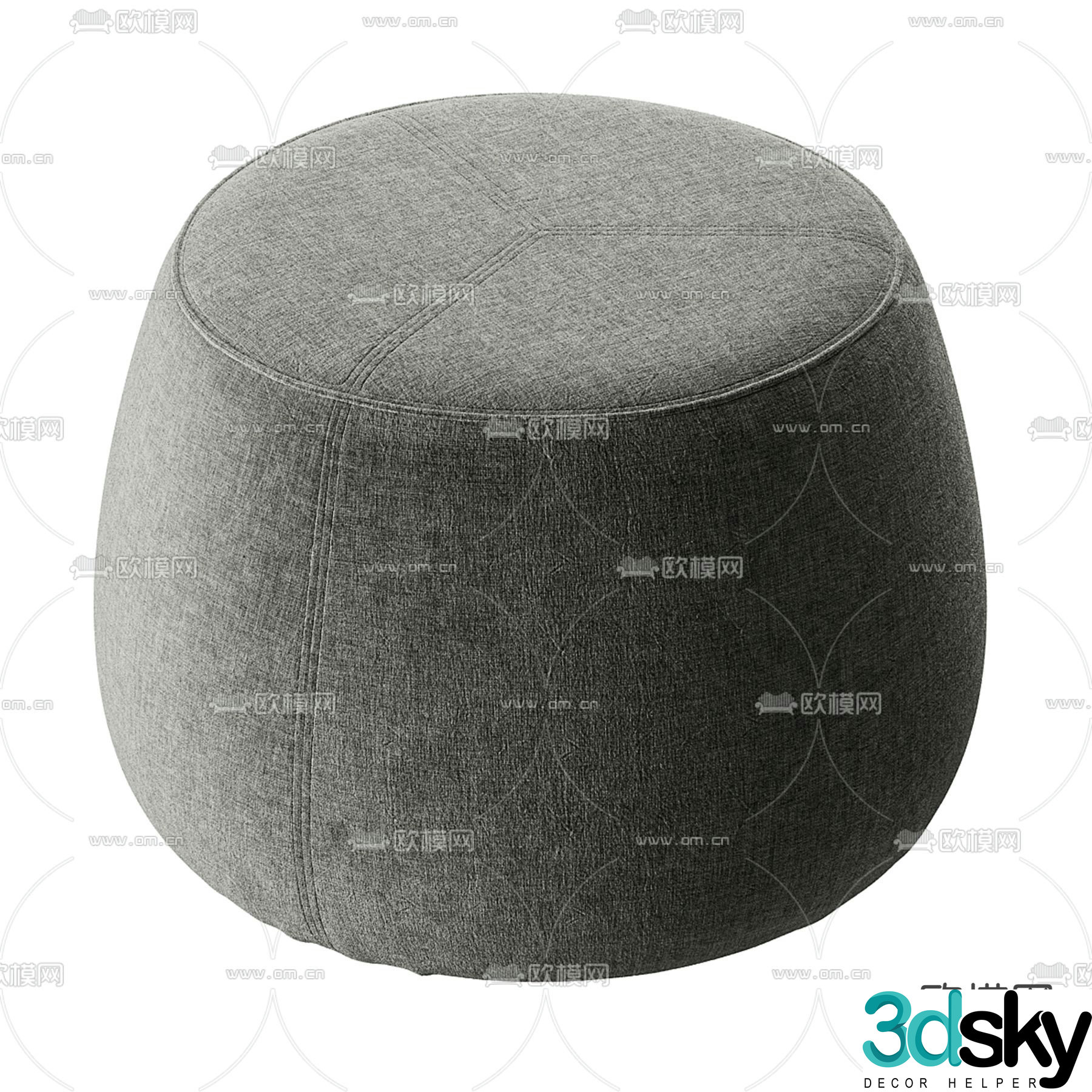 Furnify round stool sofa stool 3d model