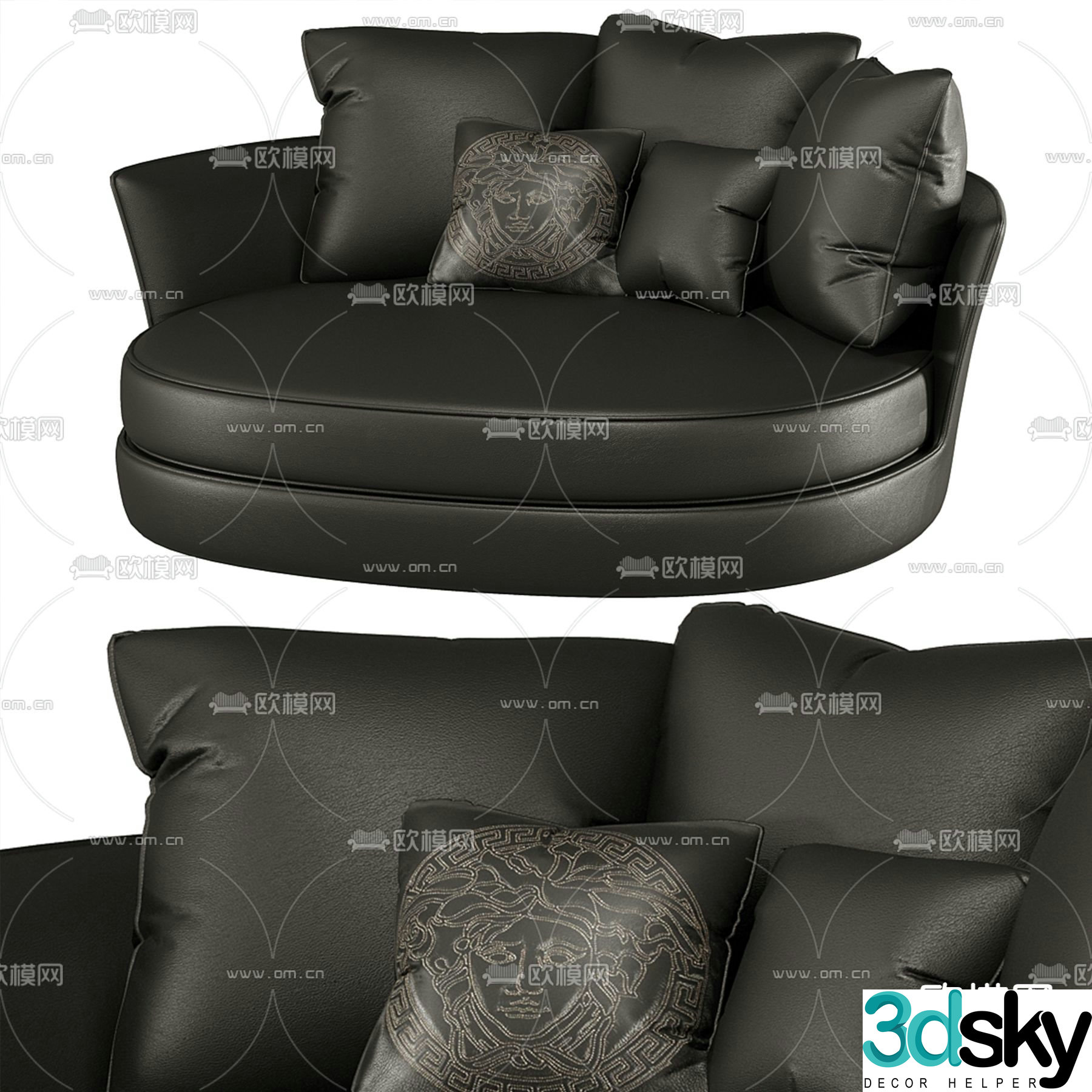 Versace leisure sofa single sofa 3d model