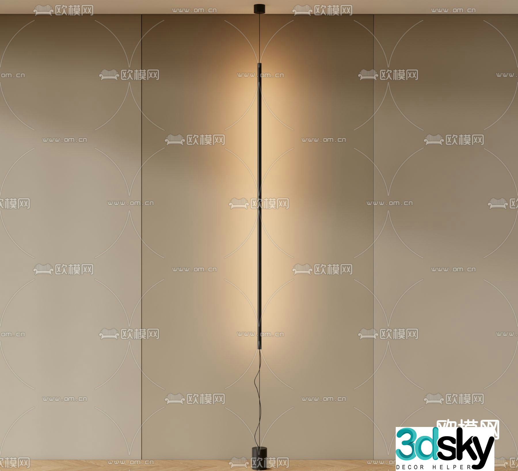 Wall lamp steel strip lamp skyline lamp linear lamp 3d model
