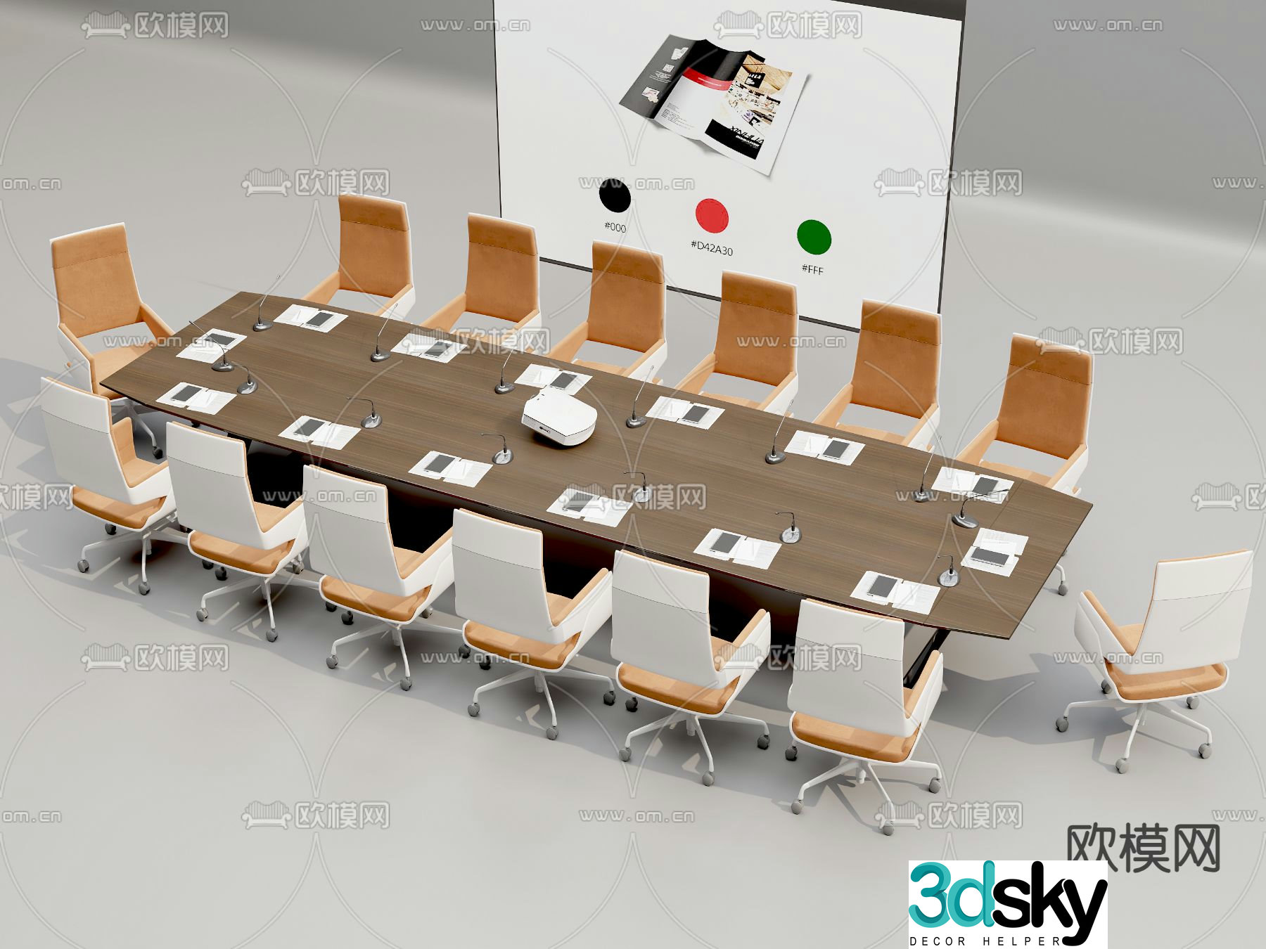 Modern conference table conference table 3d model