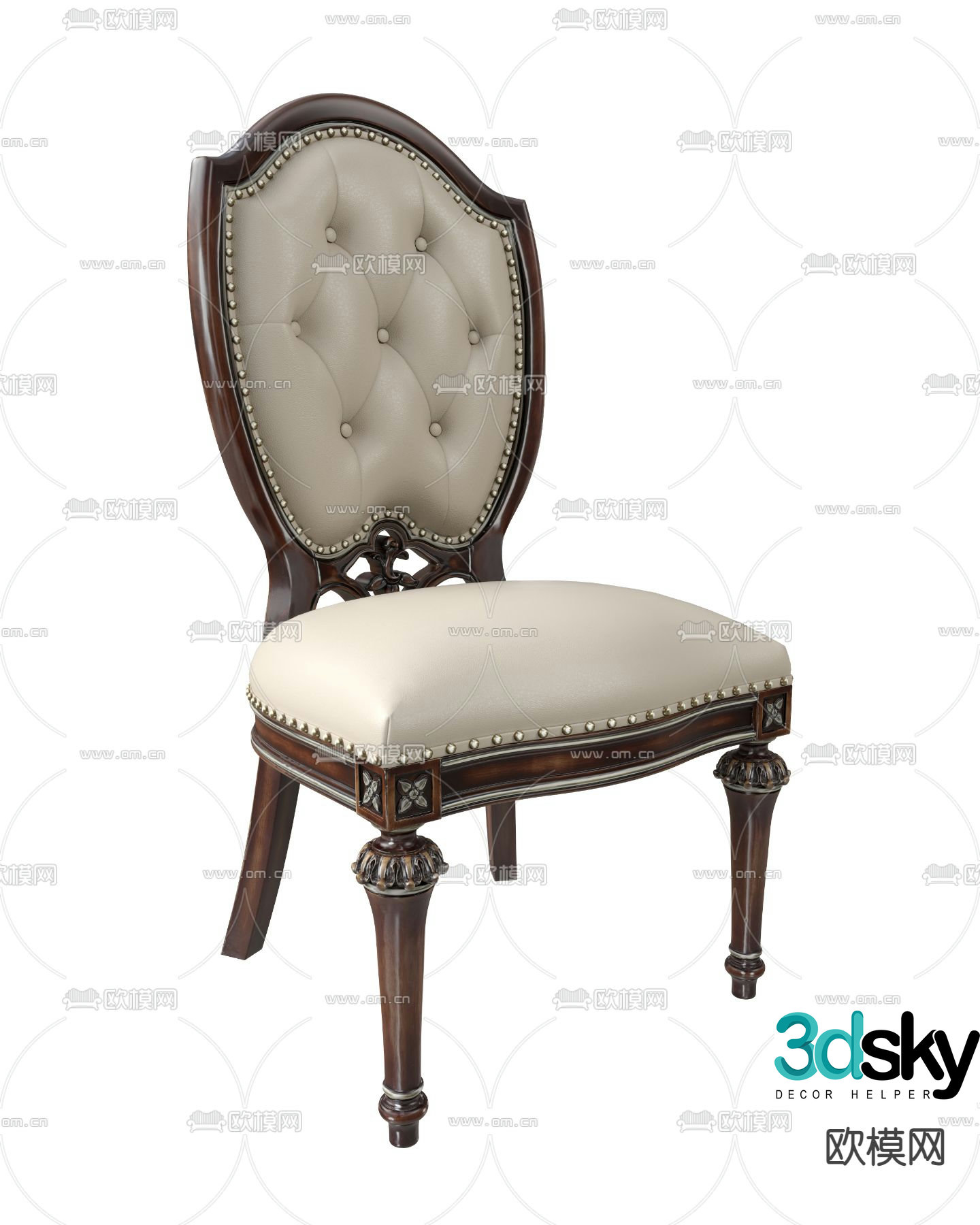 European dining chair casual chair 3d model