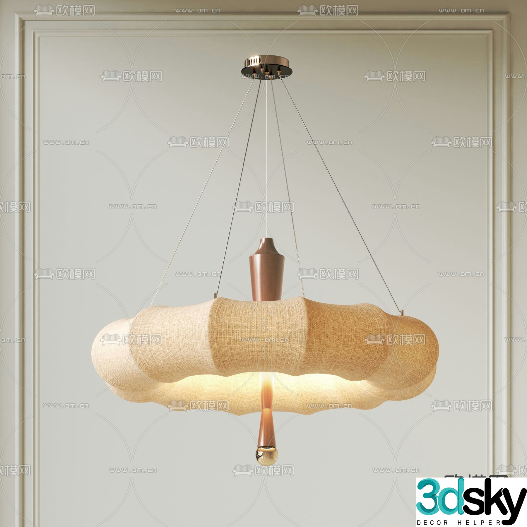 Medieval style chandelier woven chandelier 3d model