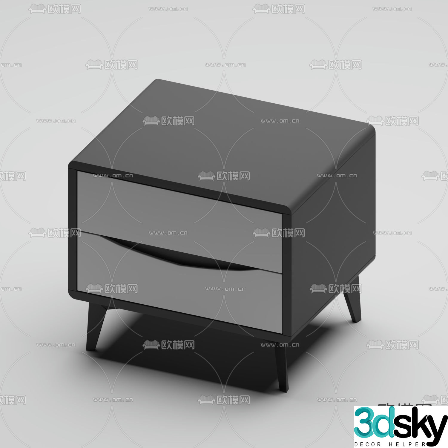 Modern bedside table 3d model
