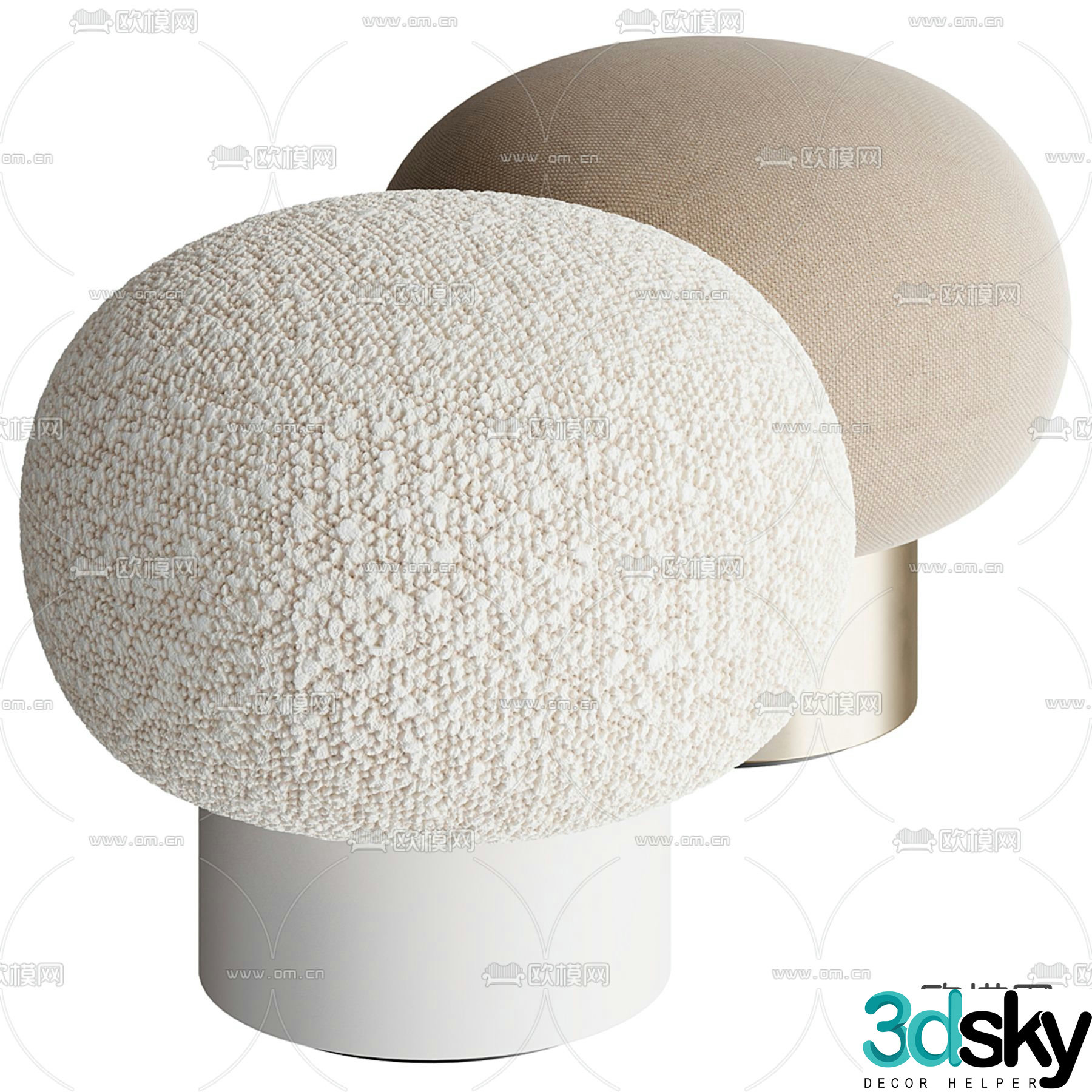 Kelly Wearstler stool sofa stool footrest 3d model
