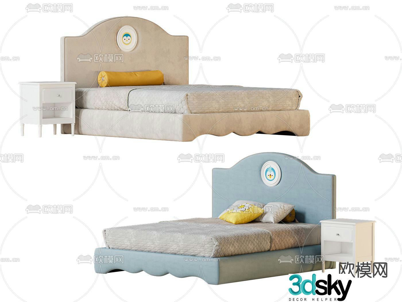 Children’s bed double bed 3d model